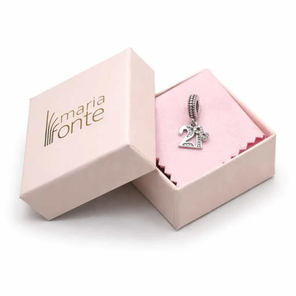 MariaFonte Charm Numero 21 in Argento 925 e Zirconia Bianca MF21AN - immagine 6