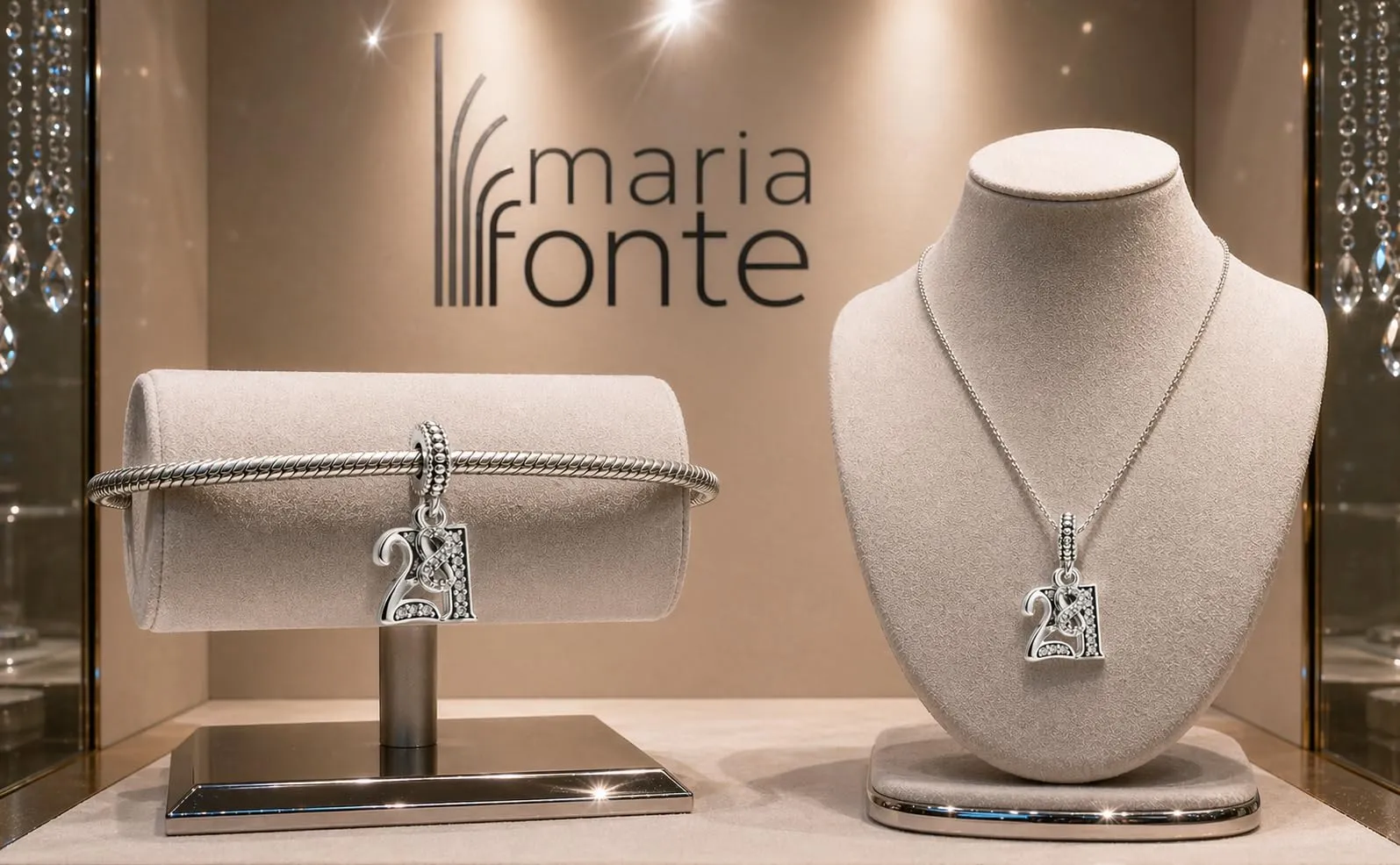 MariaFonte Charm Numero 21 in Argento 925 e Zirconia Bianca MF21AN - immagine 8