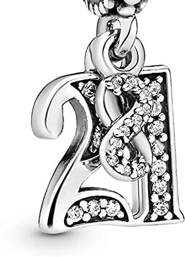 MariaFonte Charm Numero 21 in Argento 925 e Zirconia Bianca MF21AN - immagine 9
