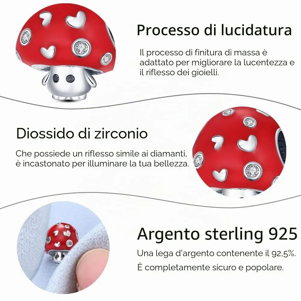 XWN Ciondolo in Argento Sterling 925 con Cubic Zirconia per Braccialetti e Collane Europee - immagine 6