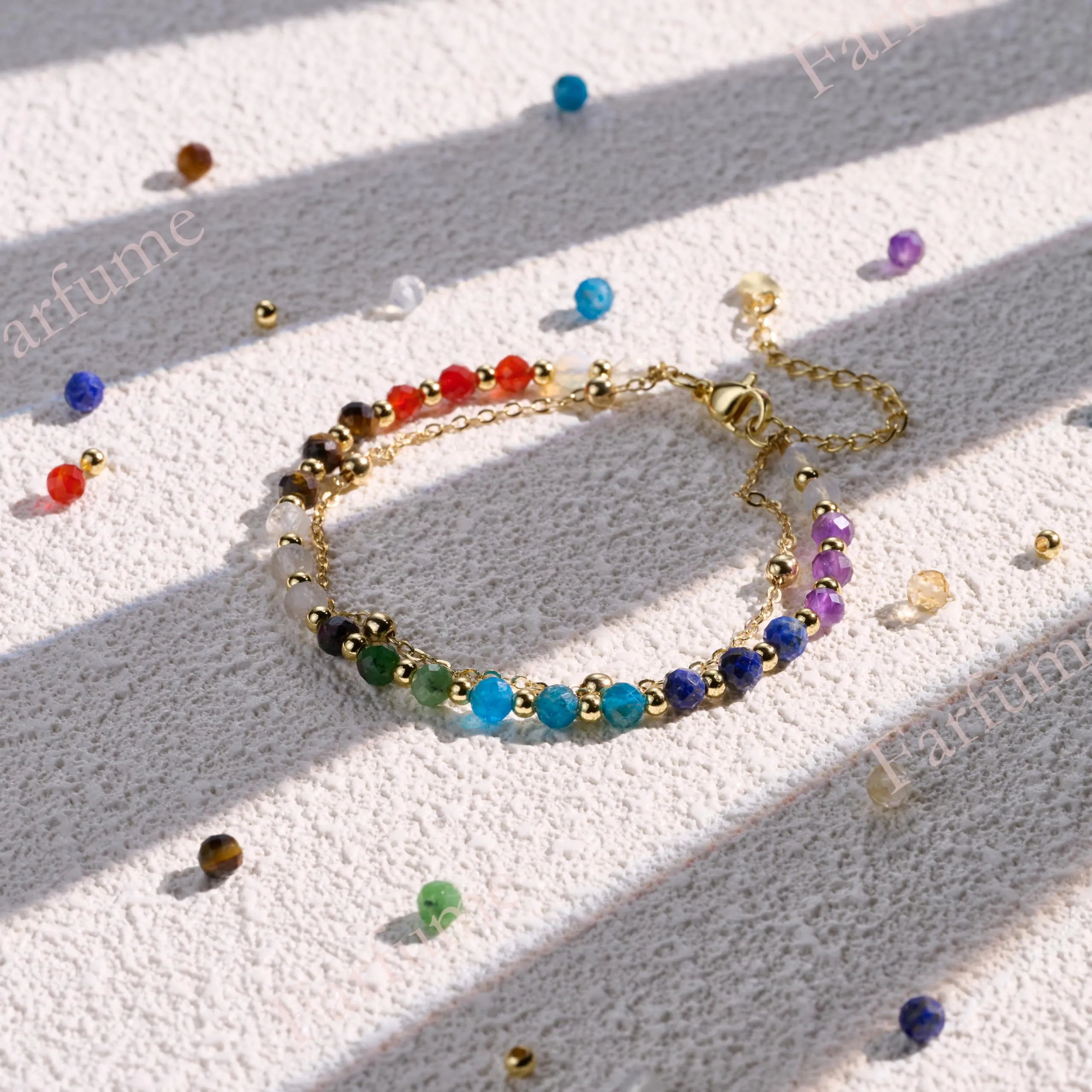 Farfume Bracciale Chakra in Pietre Naturali da 4mm per Donna - immagine 5