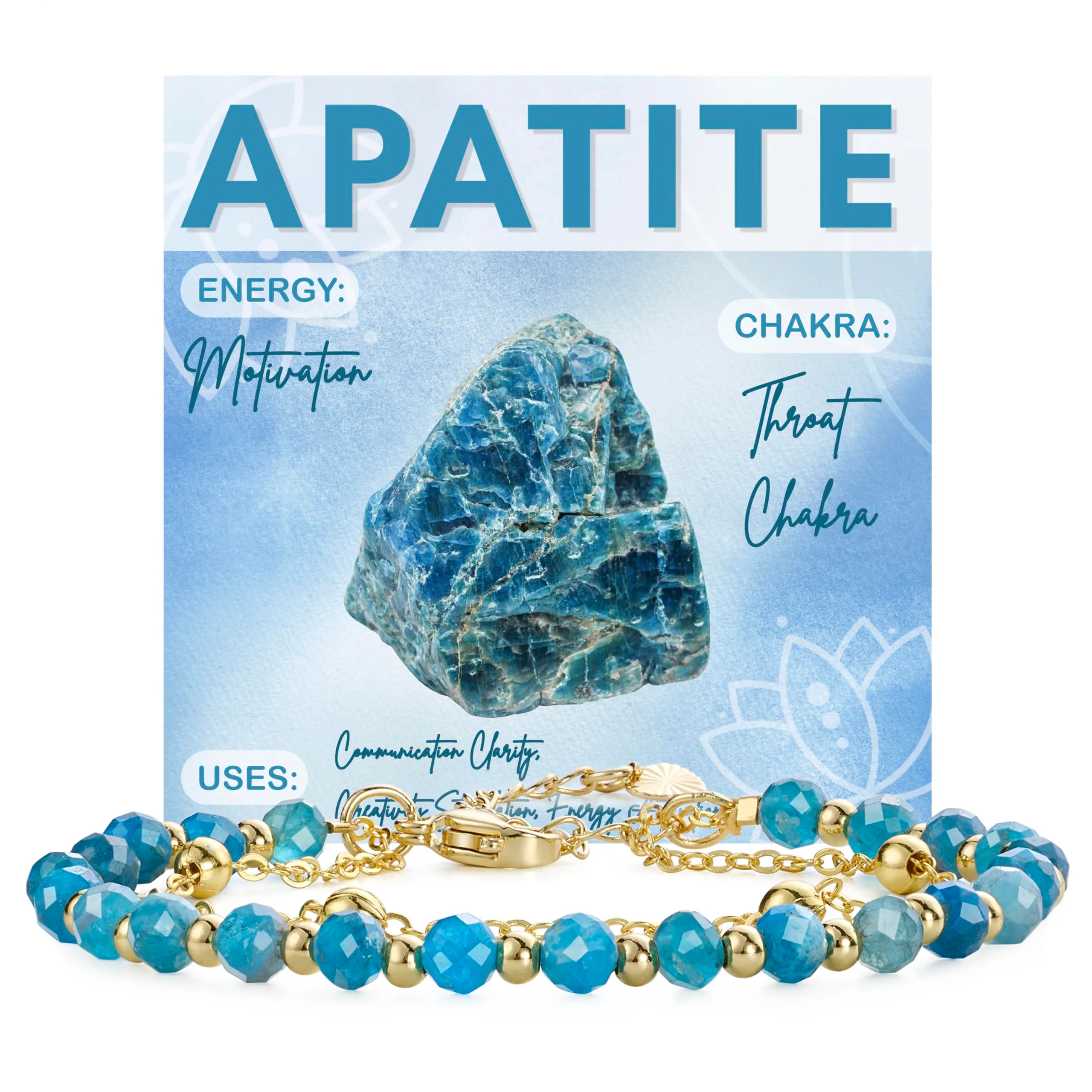Farfume Bracciale in Apatite e Pietre Naturali da 4mm per Donna - immagine 1