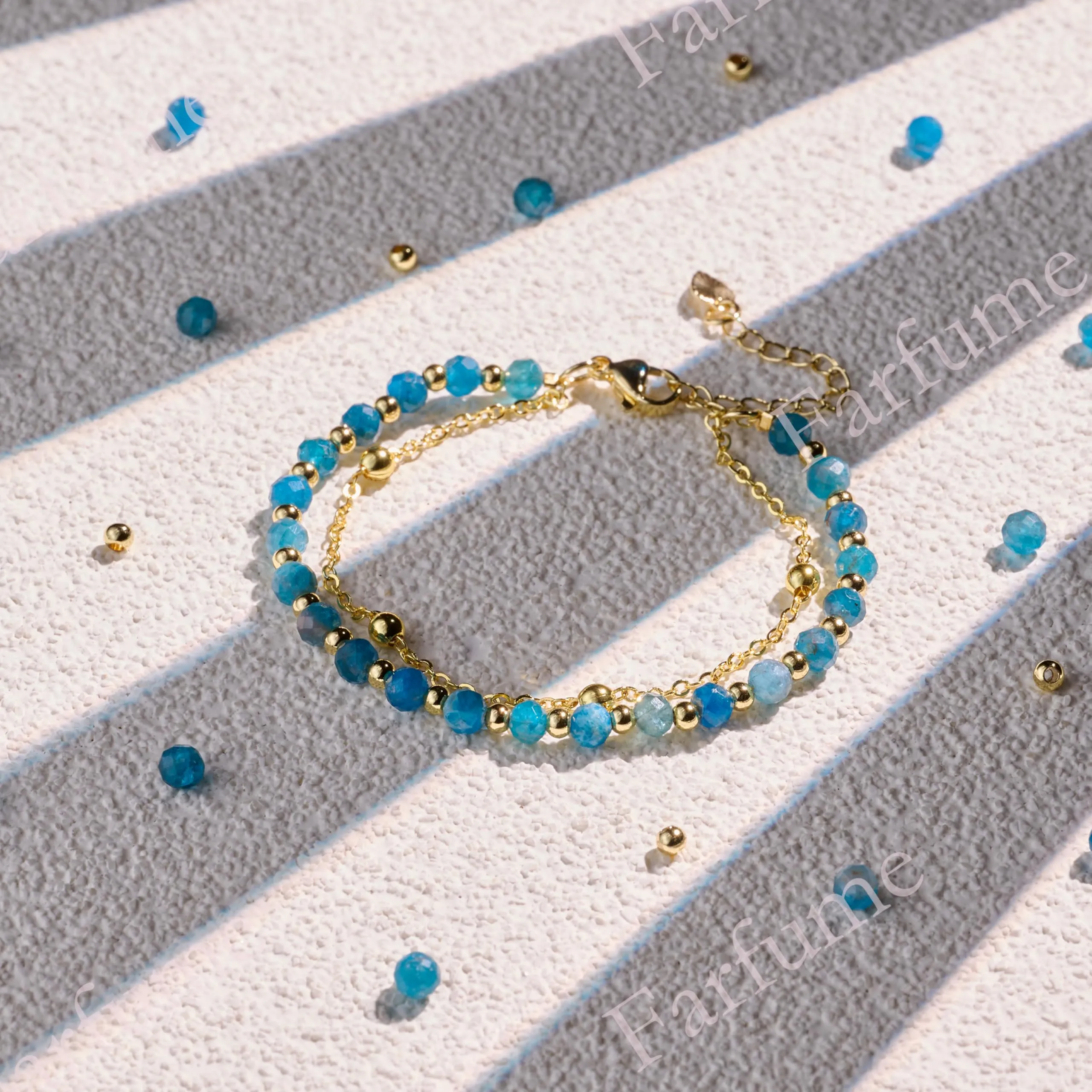 Farfume Bracciale in Apatite e Pietre Naturali da 4mm per Donna - immagine 5