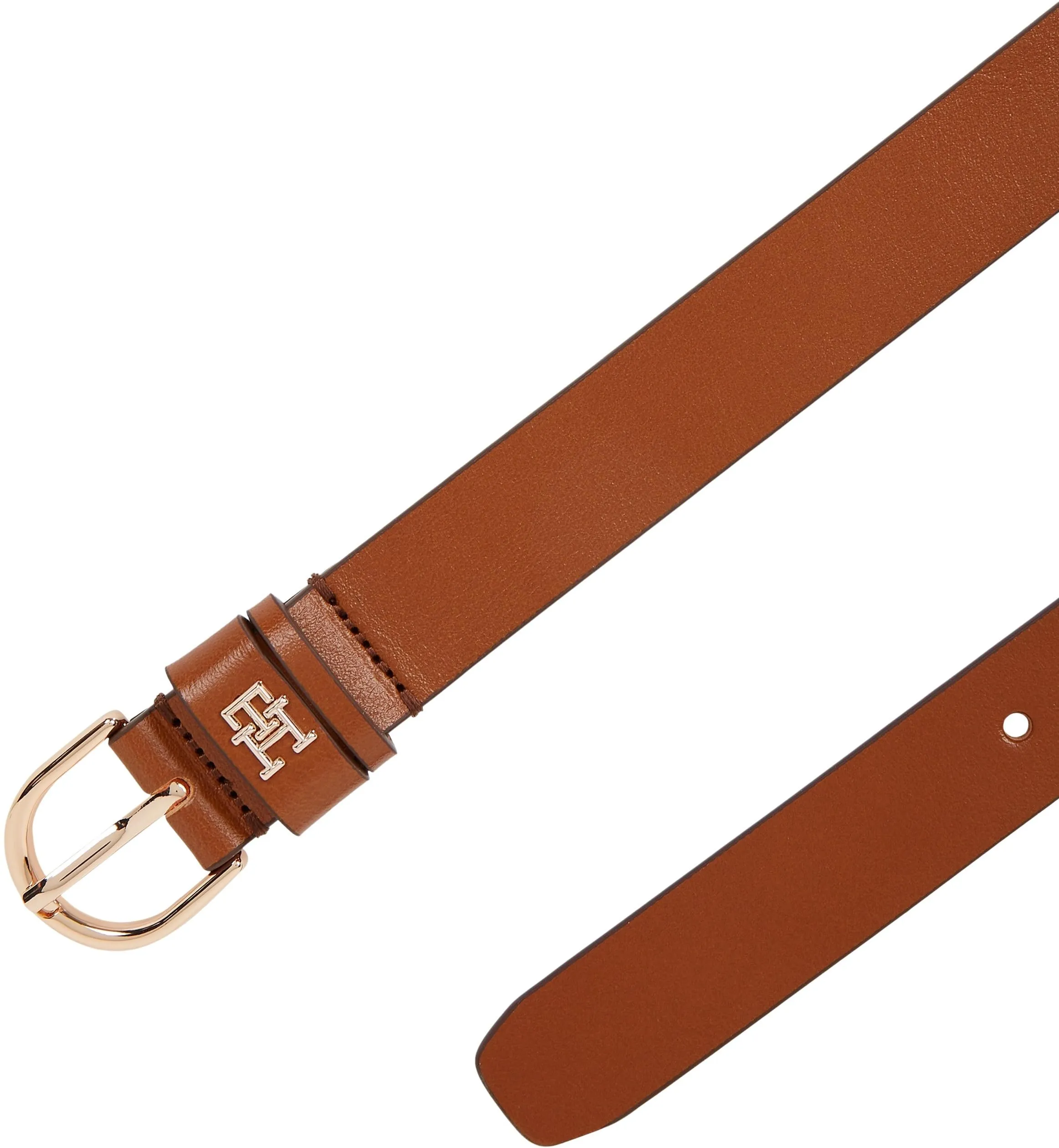 Tommy Hilfiger Donna Cintura Essential Effortless in Pelle, Marrone Cognac, 2,5 cm, 85 cm - immagine 2