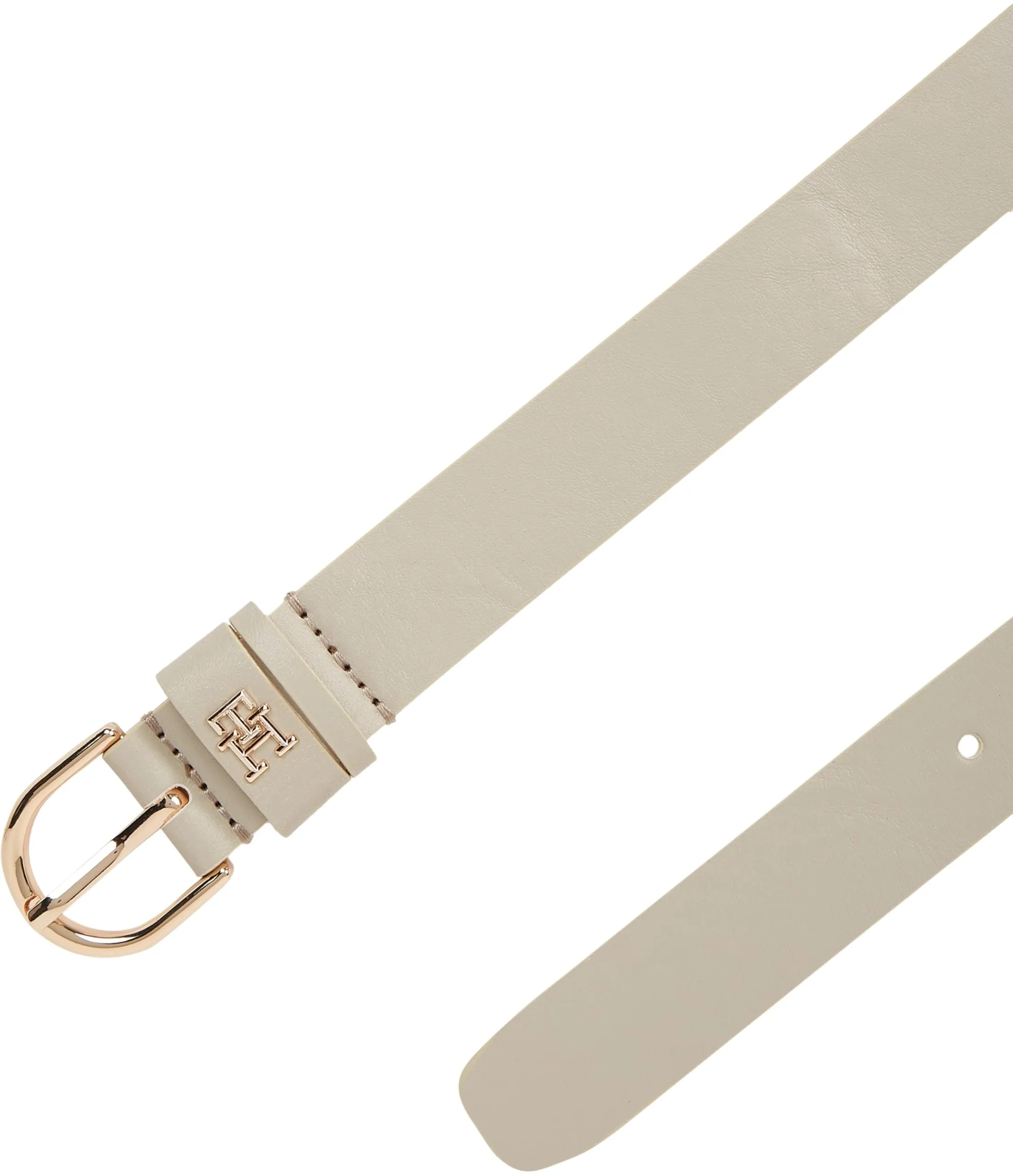 Tommy Hilfiger Donna Cintura Essential Effortless, Pelle, Beige (Sugarcane), 2.5 cm, 75 cm - immagine 2