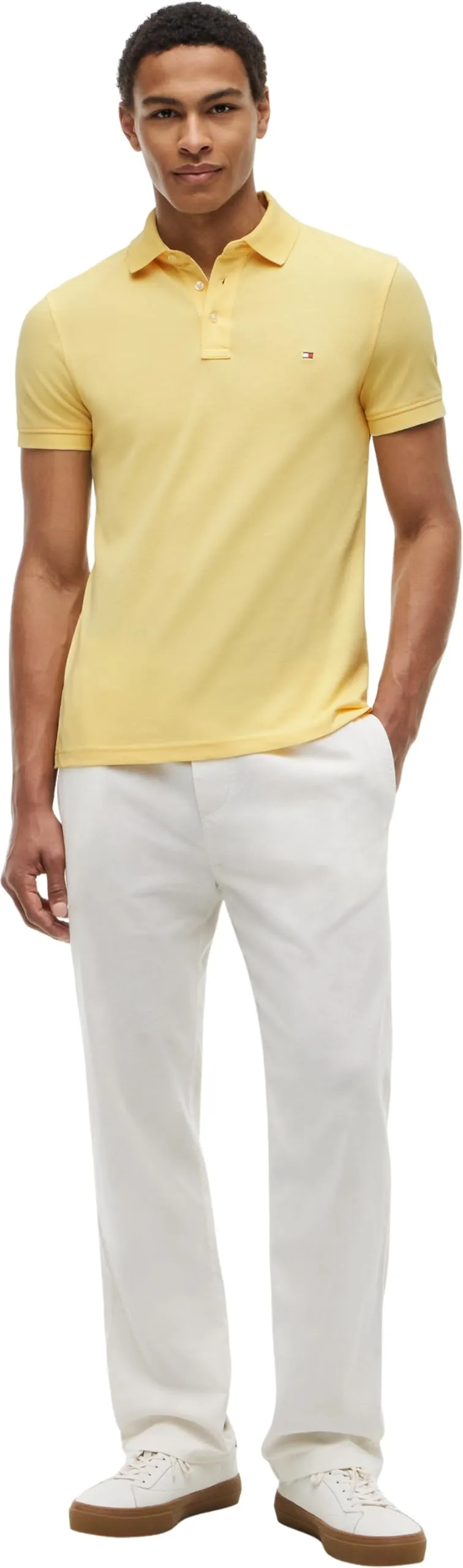 Tommy Hilfiger Polo Maniche Corte 1985 Slim Fit, Giallo (Citronella), XXL - immagine 4