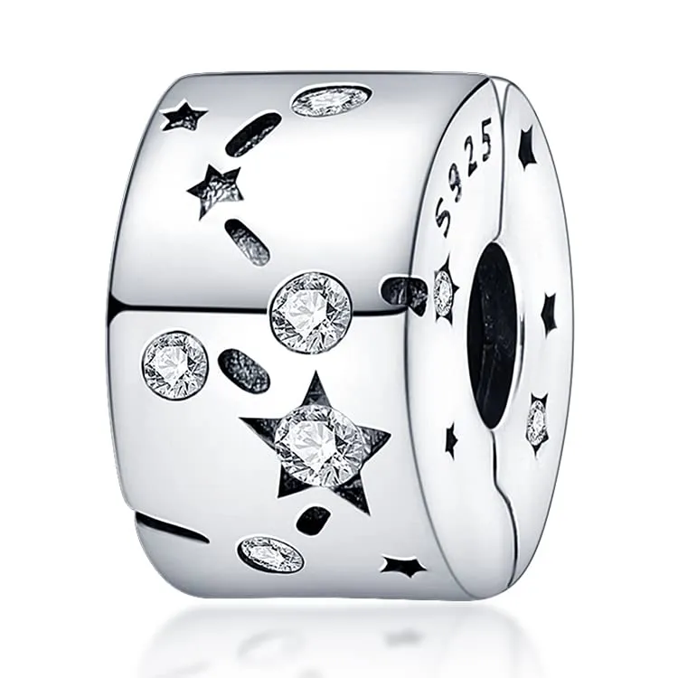 Pandach Bead Charm in Argento Sterling 925 con Cubic Zirconia per Braccialetti e Collane Pandora e Europei - immagine 1