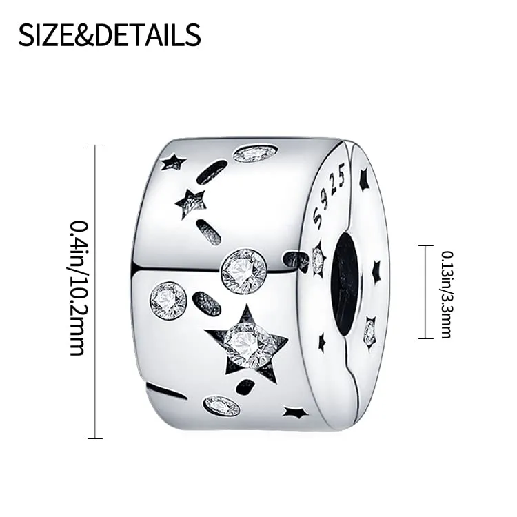 Pandach Bead Charm in Argento Sterling 925 con Cubic Zirconia per Braccialetti e Collane Pandora e Europei - immagine 4