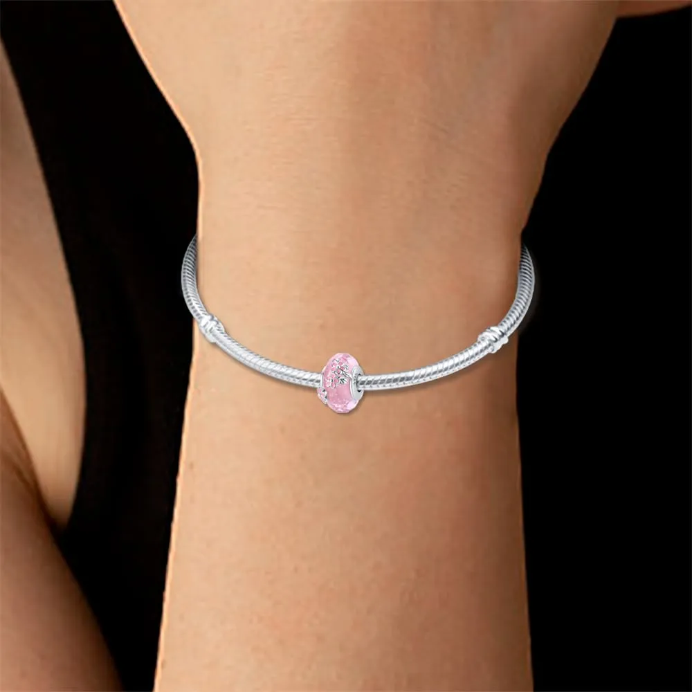 Pandach Bead Charm Ciondolo in Argento Sterling 925 con Cubic Zirconia per Braccialetti e Collane Europei - immagine 4