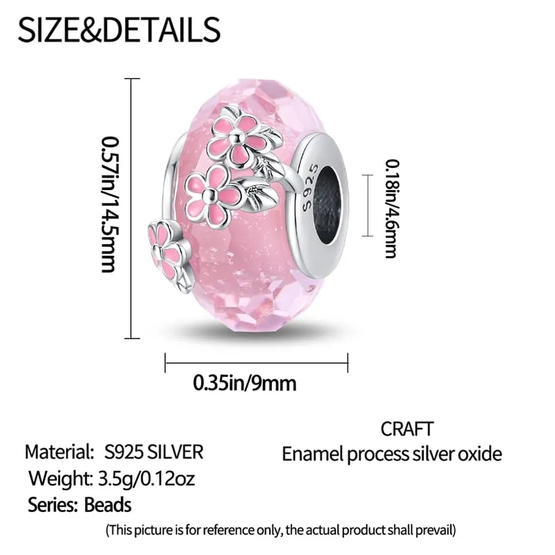 Pandach Bead Charm Ciondolo in Argento Sterling 925 con Cubic Zirconia per Braccialetti e Collane Europei - immagine 5