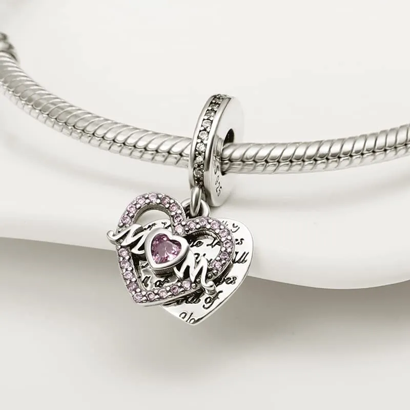 Pandach Bead Charm in Argento Sterling 925 con Cubic Zirconia, Compatibile con Braccialetti e Collane Pandora e Europei - immagine 2