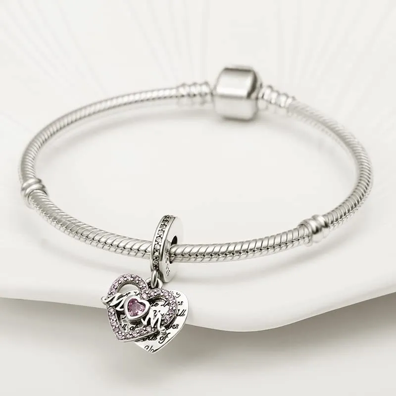 Pandach Bead Charm in Argento Sterling 925 con Cubic Zirconia, Compatibile con Braccialetti e Collane Pandora e Europei - immagine 3