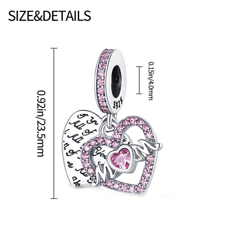 Pandach Bead Charm in Argento Sterling 925 con Cubic Zirconia, Compatibile con Braccialetti e Collane Pandora e Europei - immagine 5