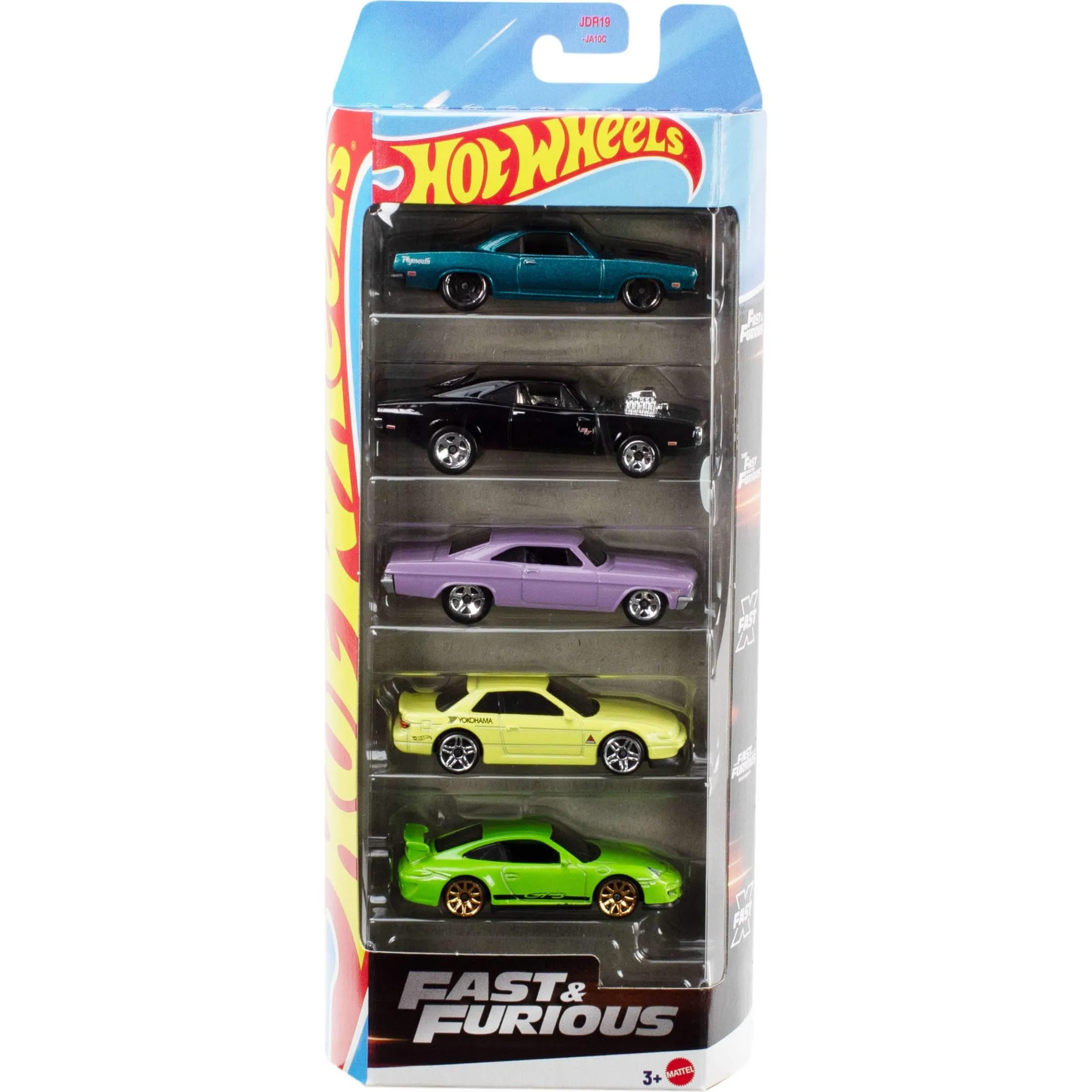 Hot Wheels Fast & Furious 5-Vehicle Die-Cast Set, 1:64 Scale, JDR19 - immagine 1