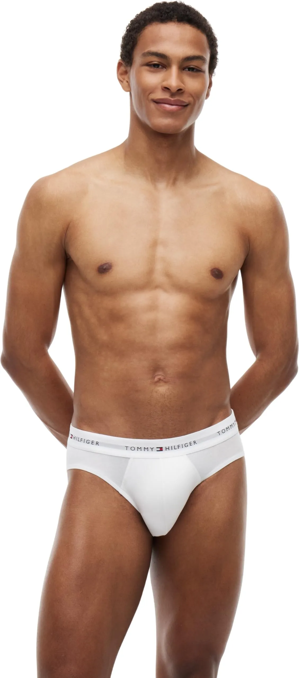 Tommy Hilfiger Men's Hipster Slips 3-Pack with Logo Waistband, Multicolore (Mid HTHR/Blck/TH Wht), XL - immagine 6