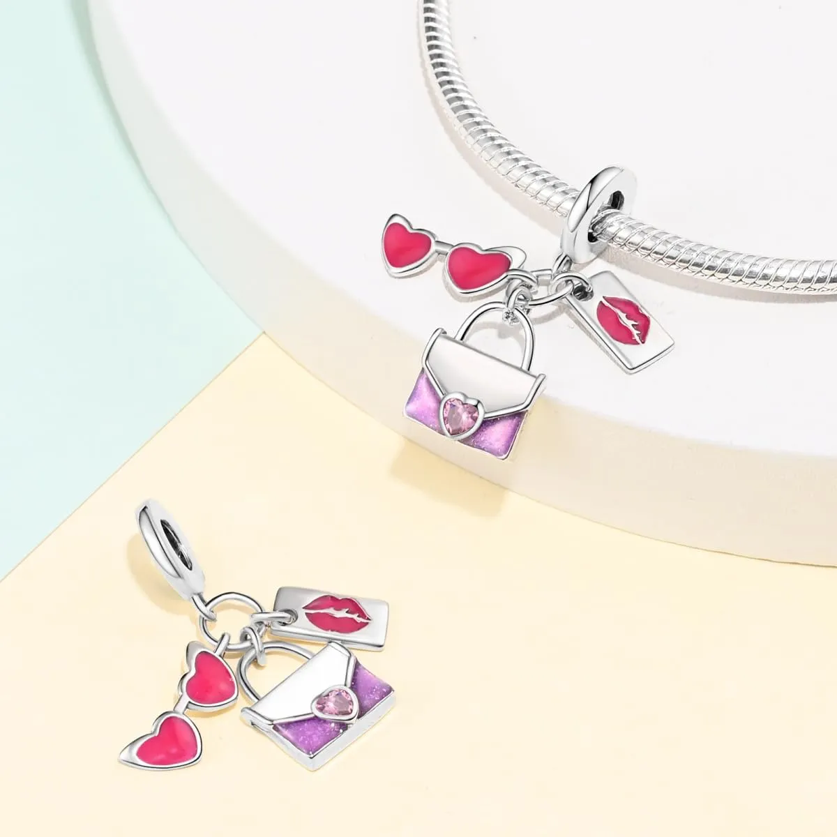 Pandach Ciondolo in Argento Sterling 925 con Cubic Zirconia per Braccialetti e Collane Europei - immagine 2