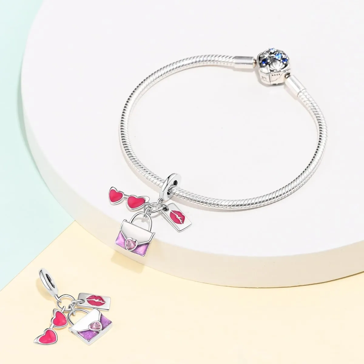 Pandach Ciondolo in Argento Sterling 925 con Cubic Zirconia per Braccialetti e Collane Europei - immagine 3