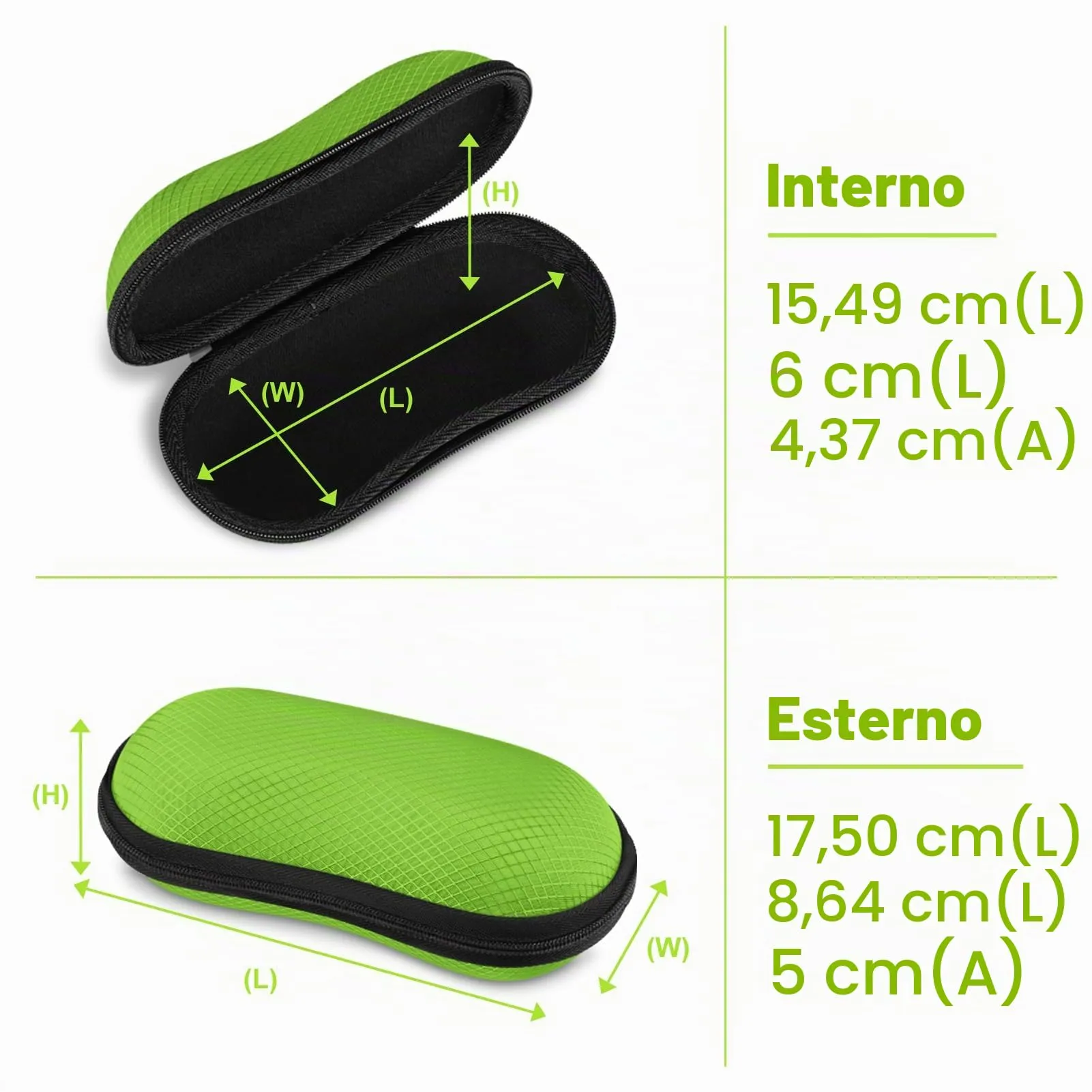 FINTIE Custodia Rigida per Occhiali da Sole e Vista Verde Smeraldo - immagine 3