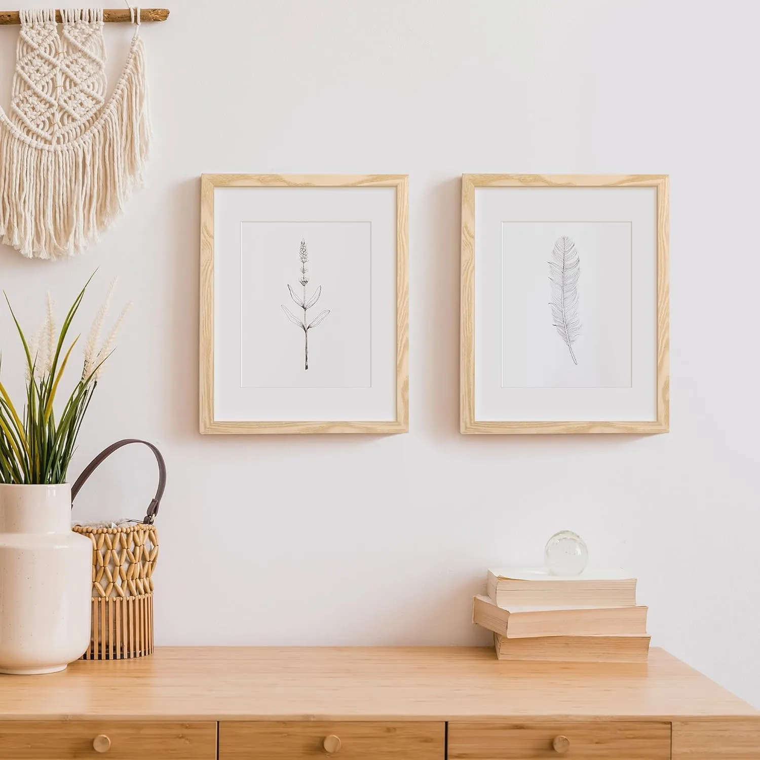 upsimples Set di 3 Cornici portafoto A4 21x29,7 cm, Legno - immagine 6