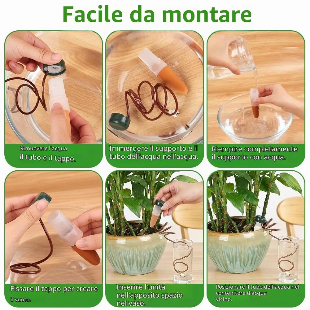 AUAUY Dispositivo di Irrigazione Automatico per Piante in Vaso, 6 Pezzi - immagine 2