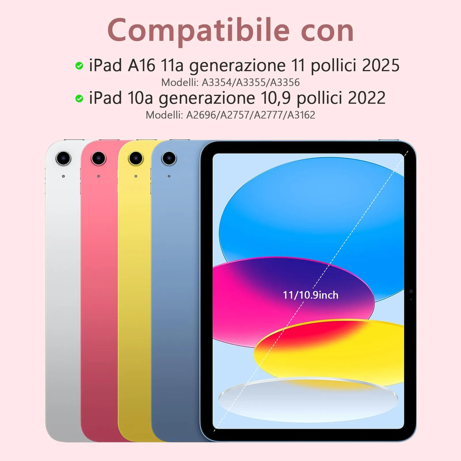 TQQ Cover con Tastiera per iPad 11 Generazione 2025 e 10 Generazione 2022 (10.9/11 pollici) - immagine 2