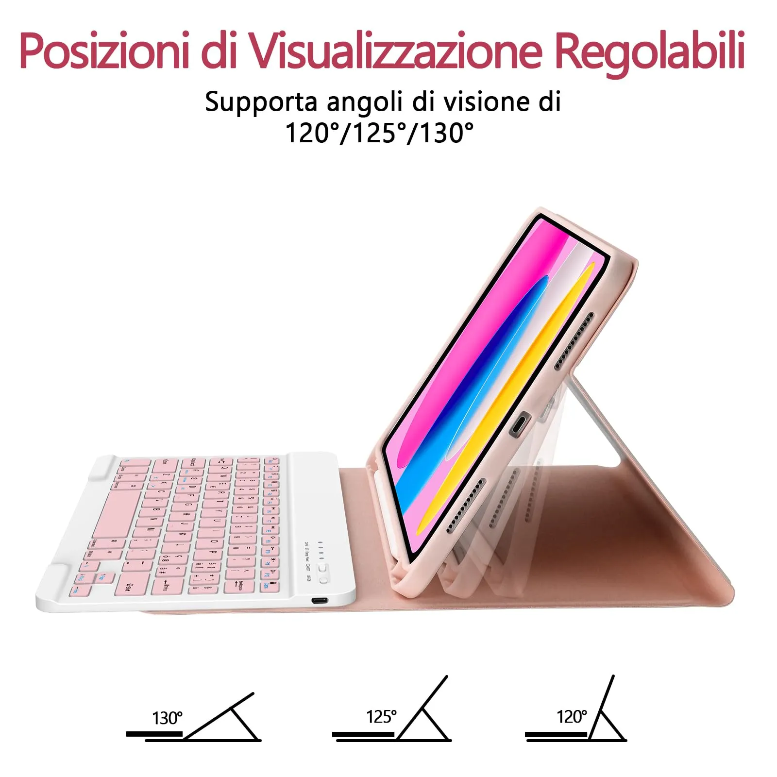 TQQ Cover con Tastiera per iPad 11 Generazione 2025 e 10 Generazione 2022 (10.9/11 pollici) - immagine 3