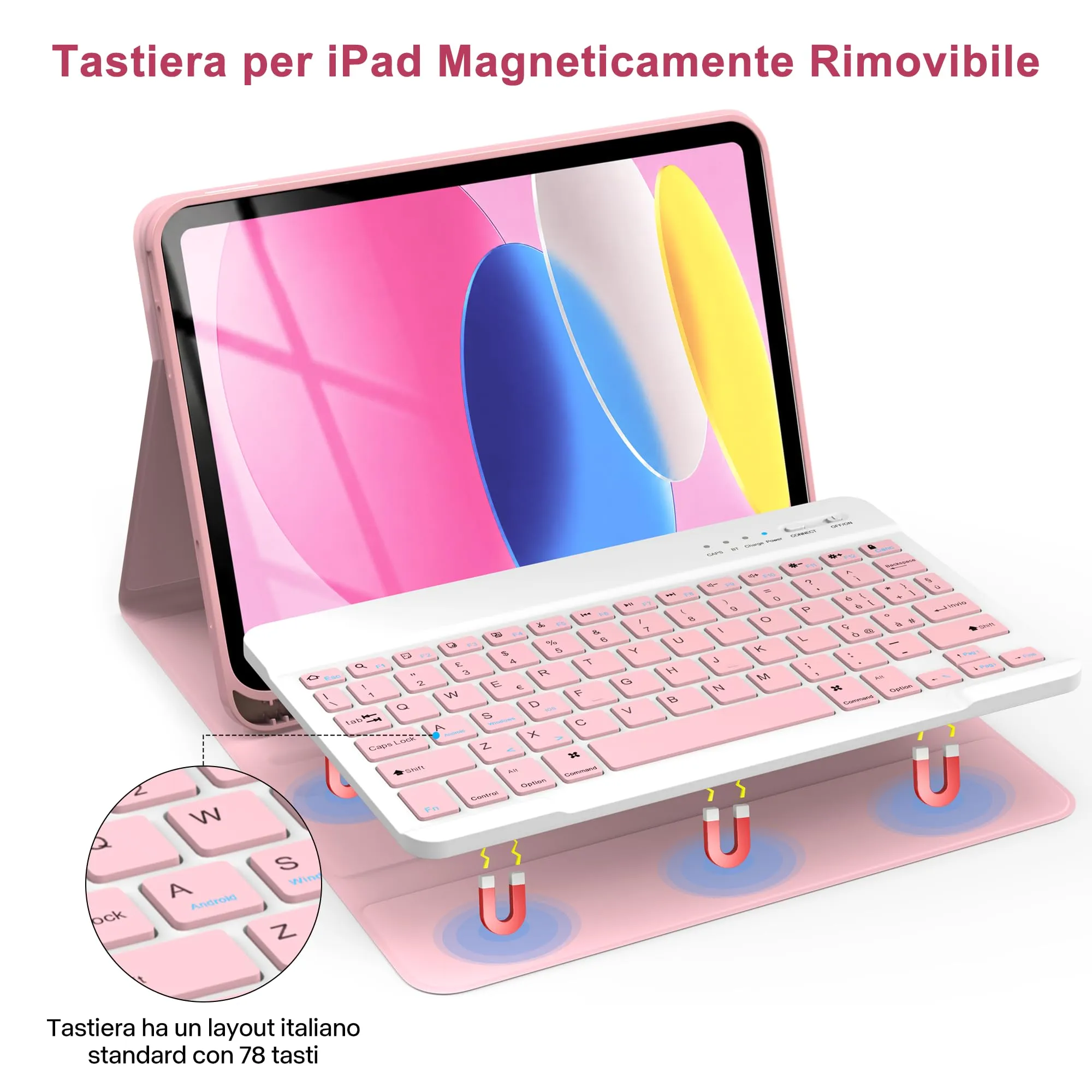 TQQ Cover con Tastiera per iPad 11 Generazione 2025 e 10 Generazione 2022 (10.9/11 pollici) - immagine 5