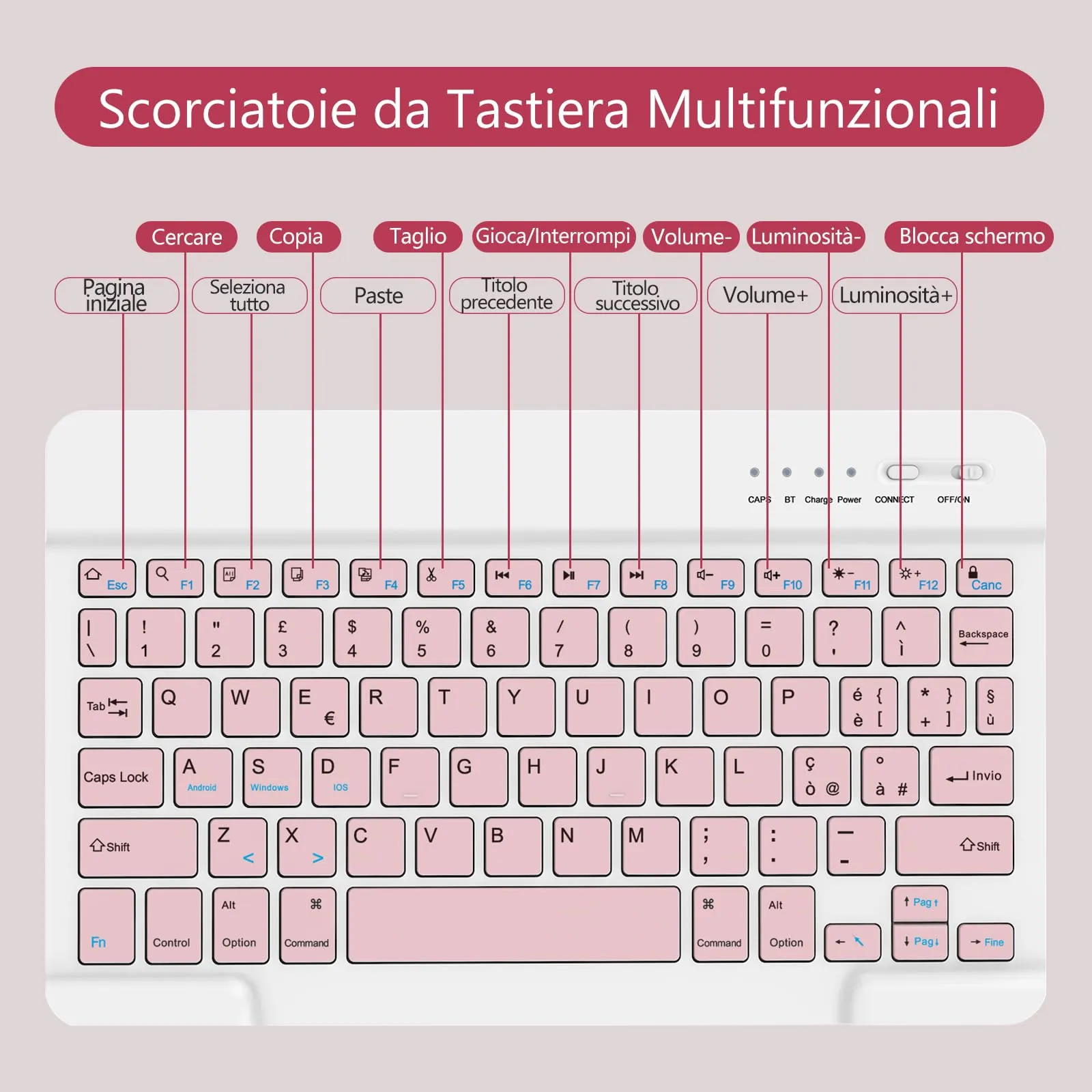 TQQ Cover con Tastiera per iPad 11 Generazione 2025 e 10 Generazione 2022 (10.9/11 pollici) - immagine 6