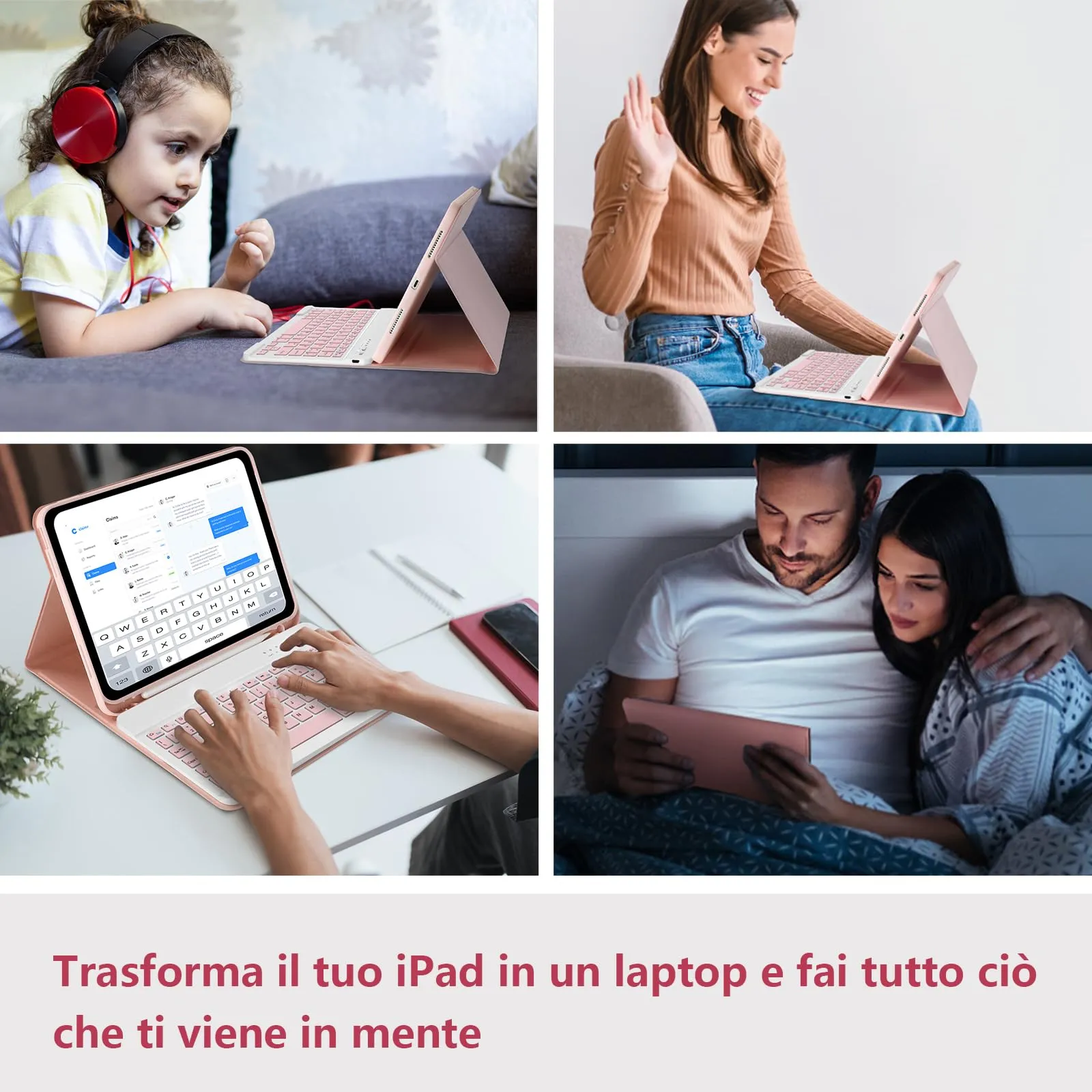 TQQ Cover con Tastiera per iPad 11 Generazione 2025 e 10 Generazione 2022 (10.9/11 pollici) - immagine 7
