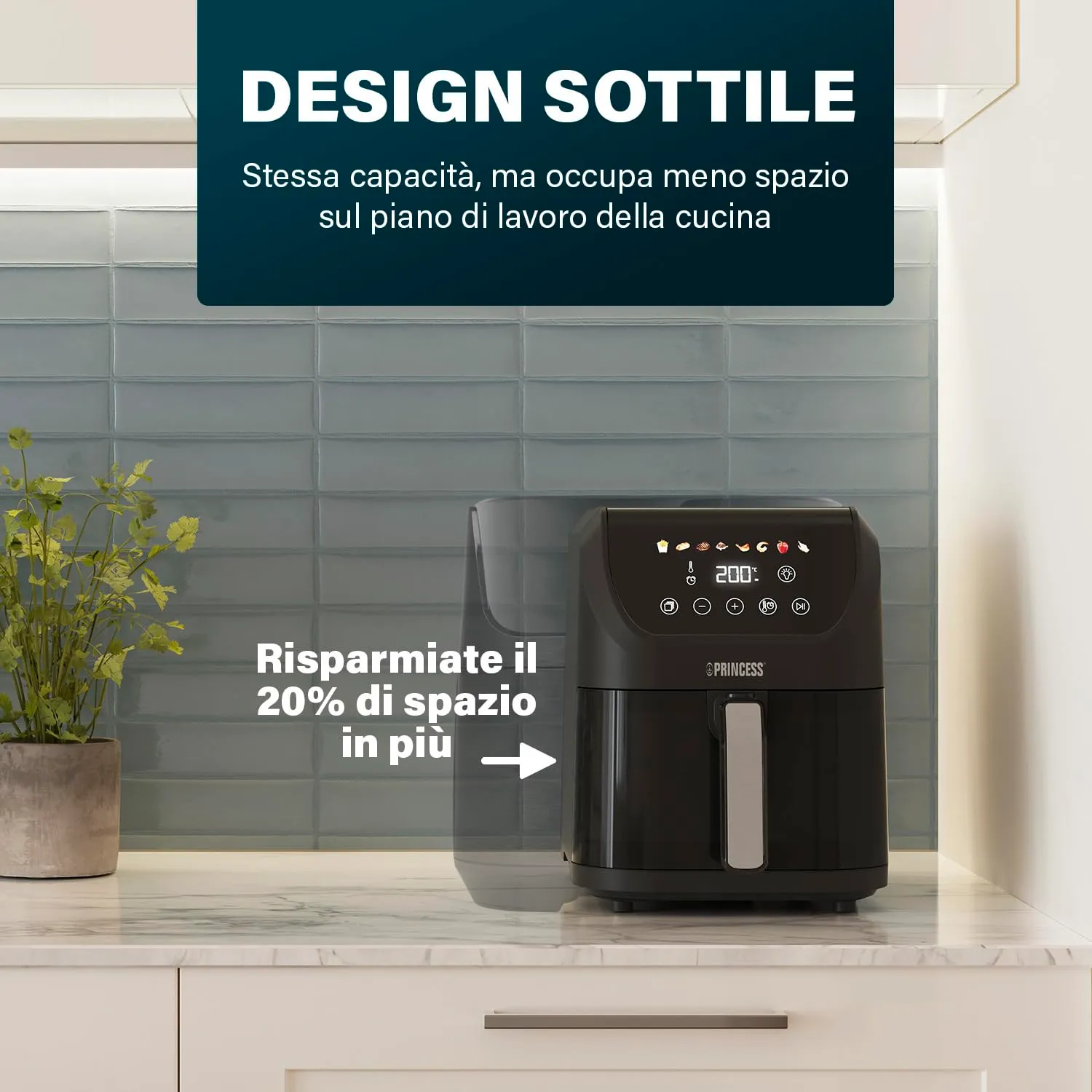 Princess Slim Airfryer 5.5 L 1500 W 182240 - immagine 3