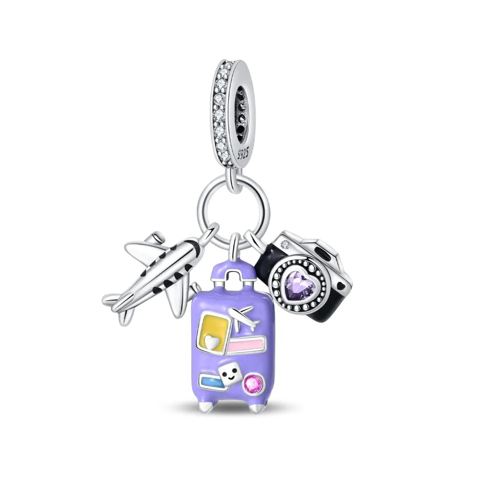 Pandach Bead Charm Ciondolo in Argento Sterling 925 con Cubic Zirconia per Braccialetti e Collane Europei - immagine 1