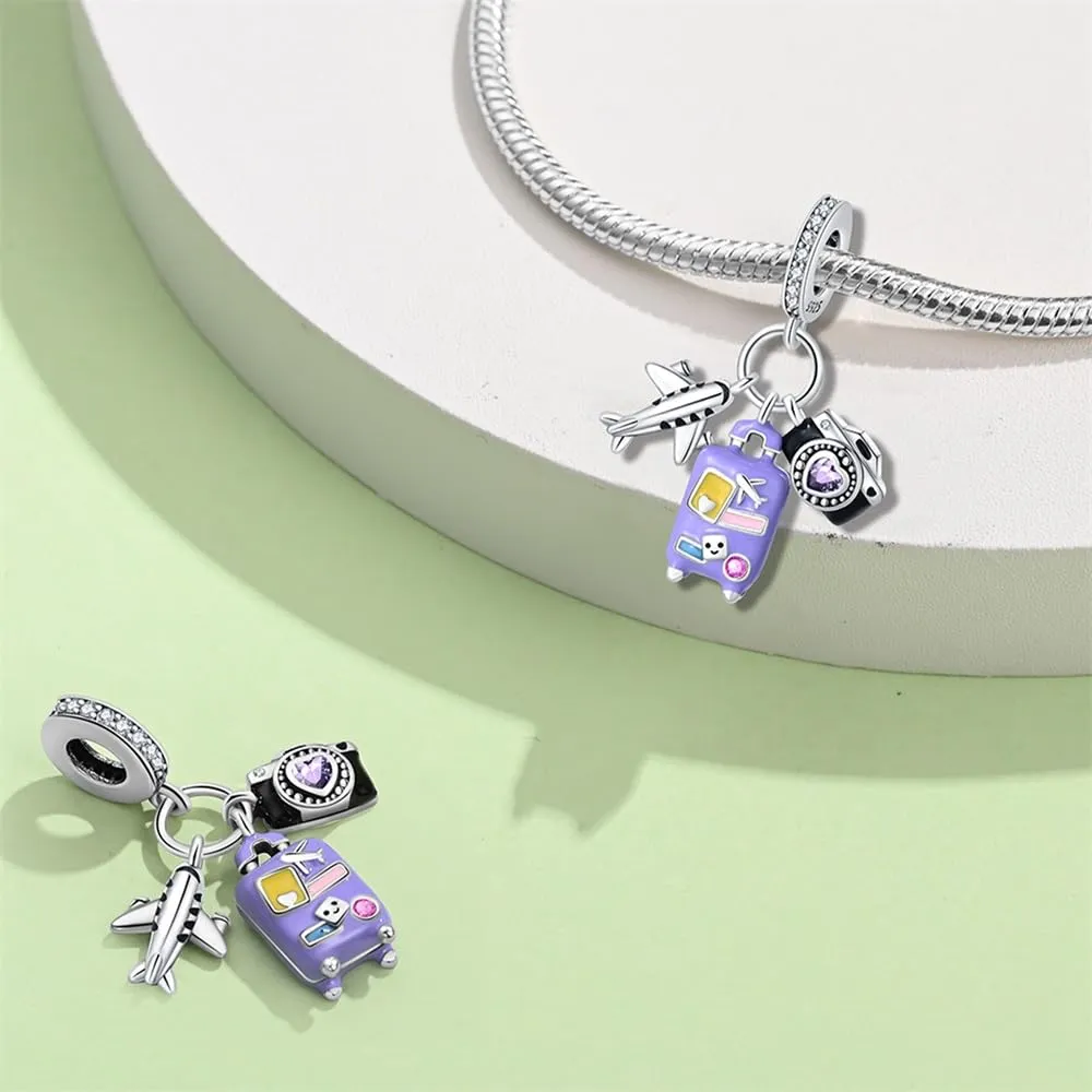 Pandach Bead Charm Ciondolo in Argento Sterling 925 con Cubic Zirconia per Braccialetti e Collane Europei - immagine 2