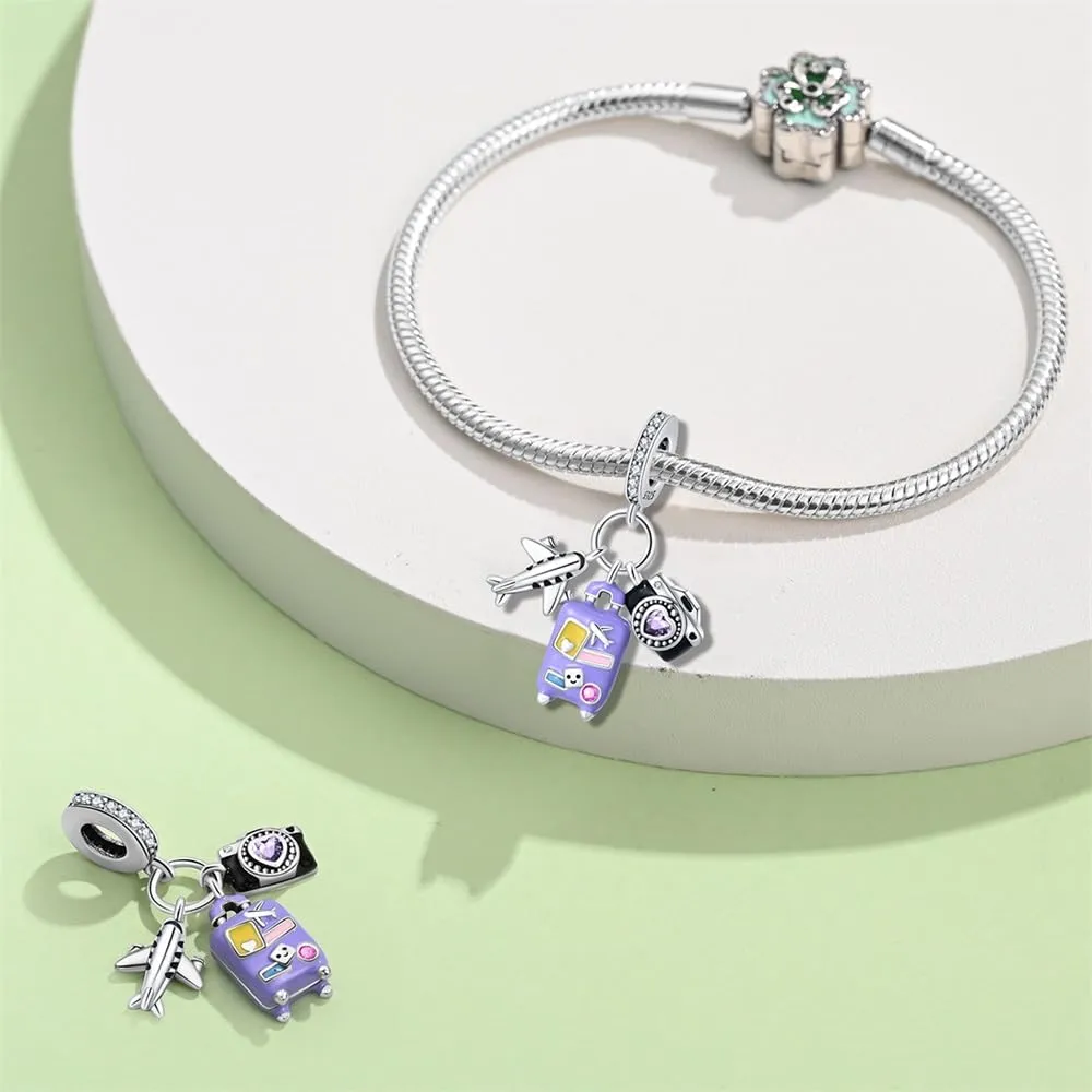 Pandach Bead Charm Ciondolo in Argento Sterling 925 con Cubic Zirconia per Braccialetti e Collane Europei - immagine 3
