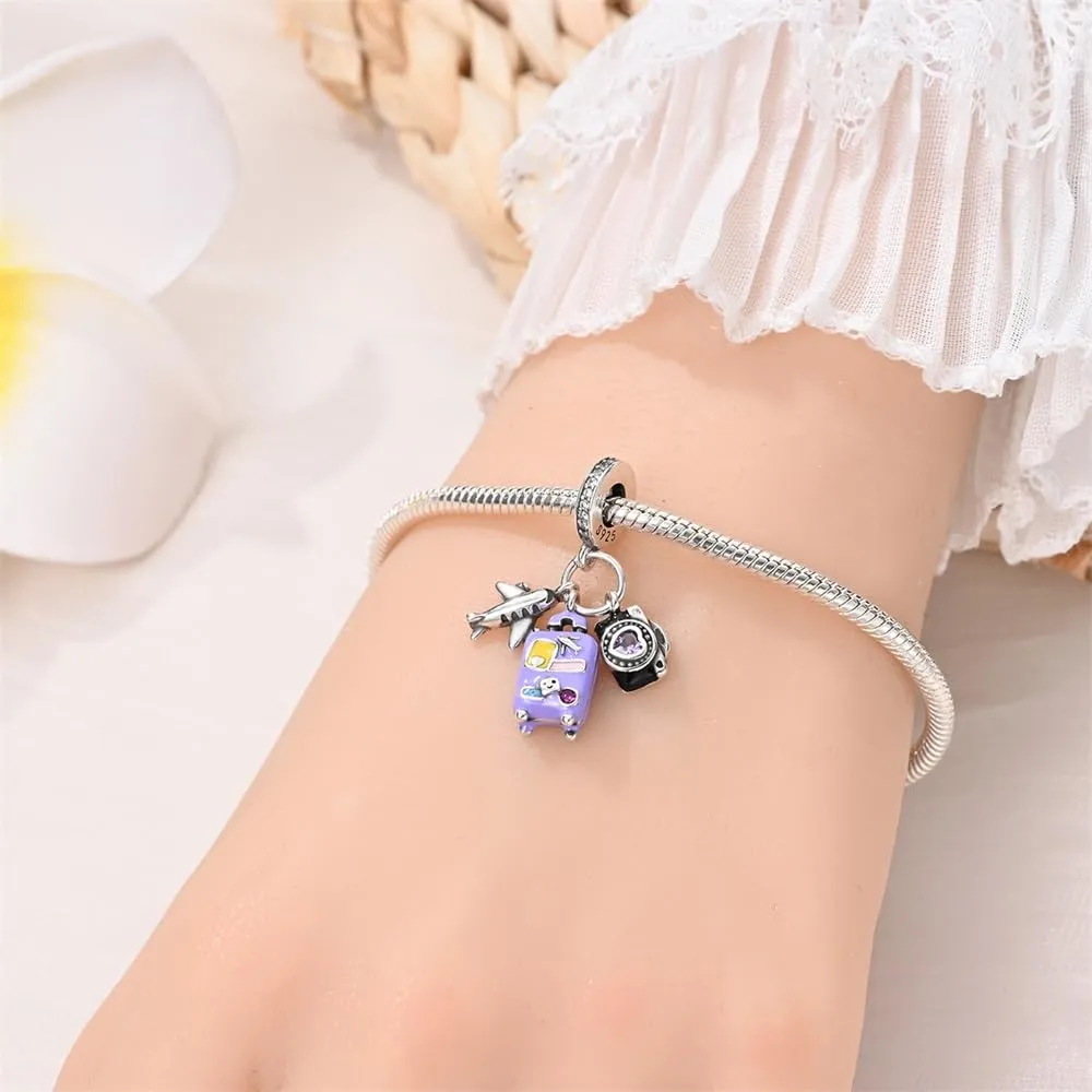 Pandach Bead Charm Ciondolo in Argento Sterling 925 con Cubic Zirconia per Braccialetti e Collane Europei - immagine 6