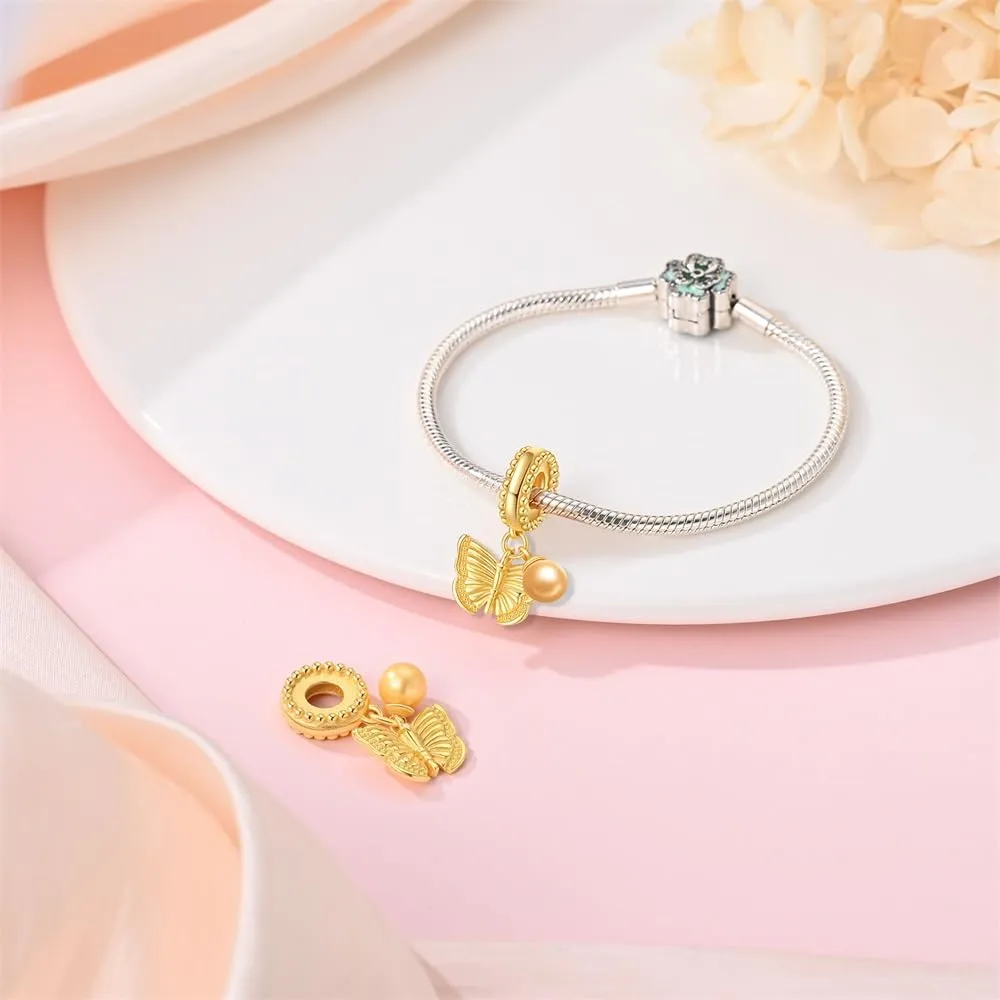 Pandach Bead Charm Ciondolo Argento Sterling 925 con Cubic Zirconia per Braccialetti e Collane Europei - immagine 4