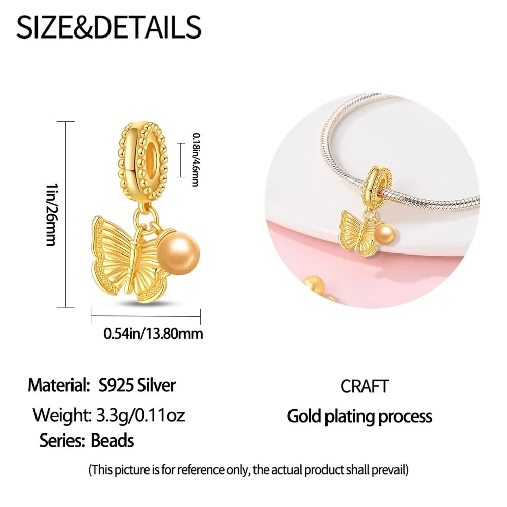 Pandach Bead Charm Ciondolo Argento Sterling 925 con Cubic Zirconia per Braccialetti e Collane Europei - immagine 6