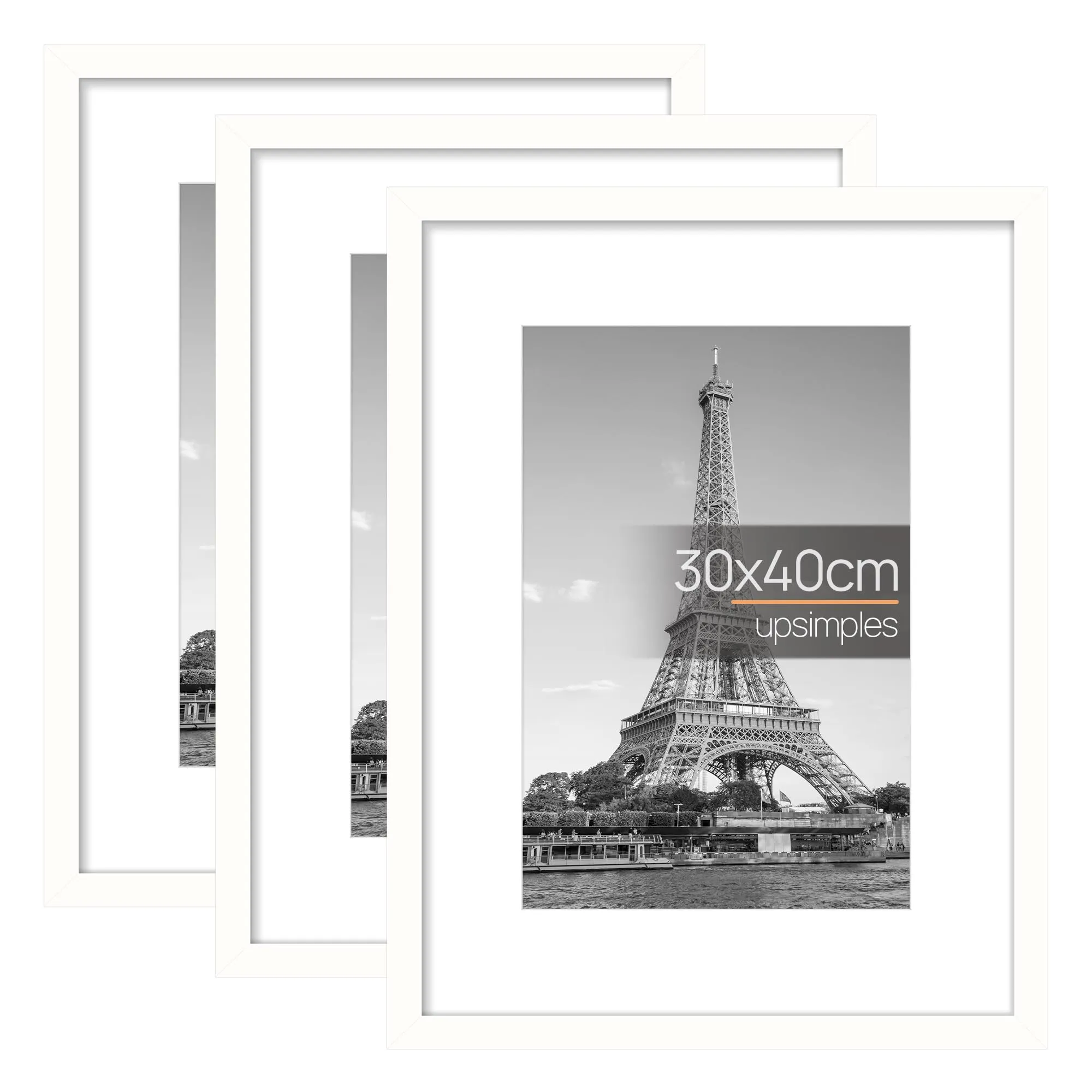 upsimples Cornici portafoto, Set da 3, 30 x 40 cm, Bianco - immagine 1