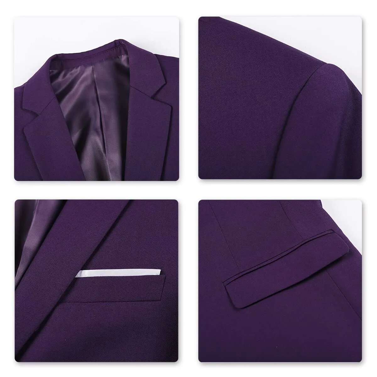 YOUTHUP Abito Uomo 3 Pezzi Slim Fit Blazer Gilet Pantaloni - immagine 7