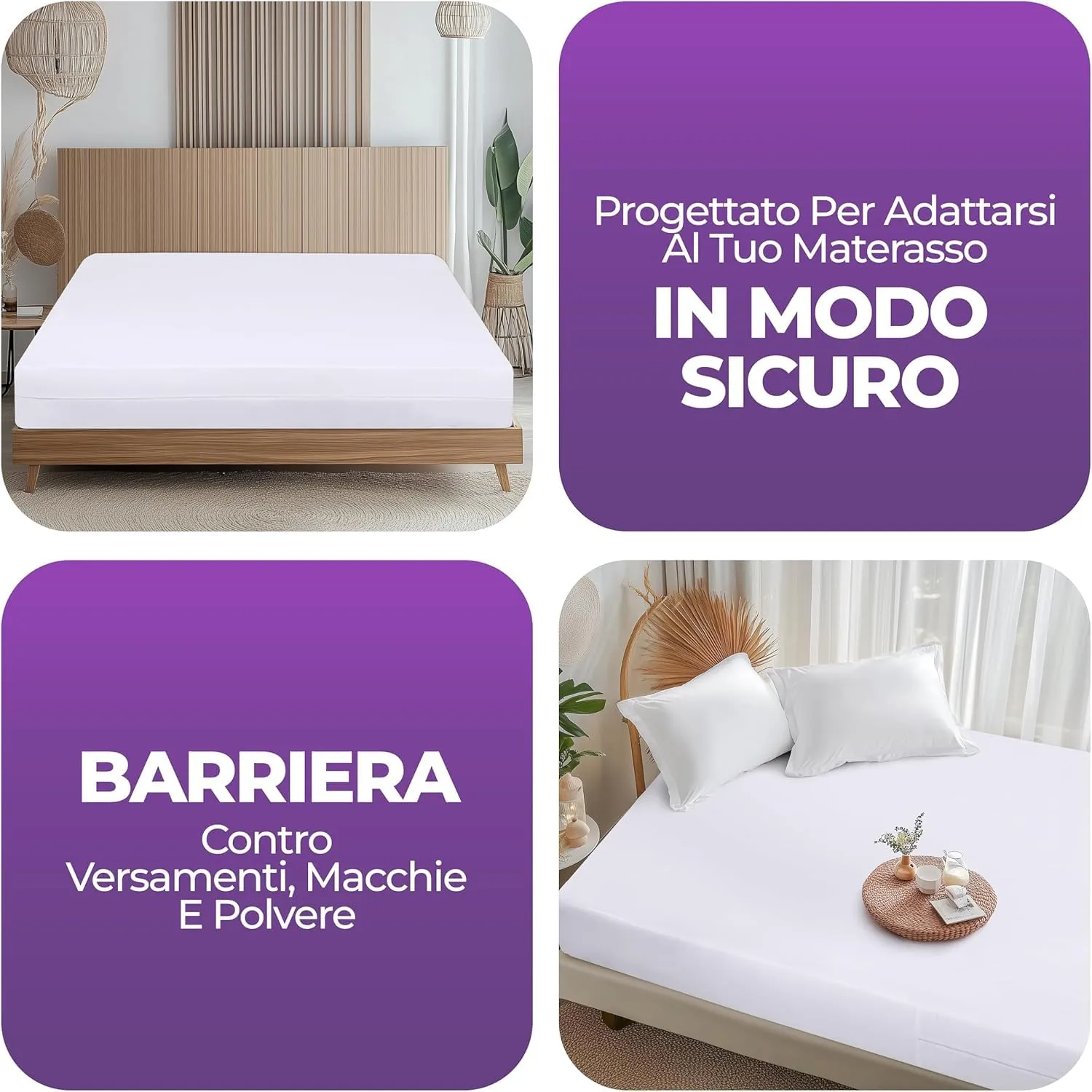 Utopia Bedding Coprimaterasso Integrale Impermeabile con Zip, 160x200x20 cm, Set da 2 - immagine 7