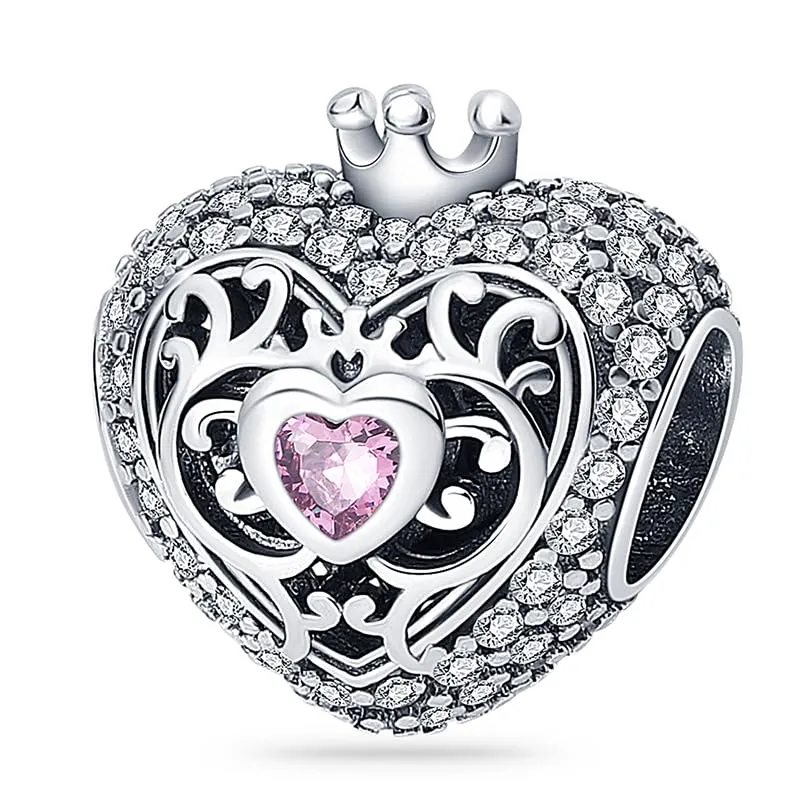 KUNSIR Bead Charm in Argento Sterling 925 con Cubic Zirconia per Braccialetti e Collane Europei - immagine 1