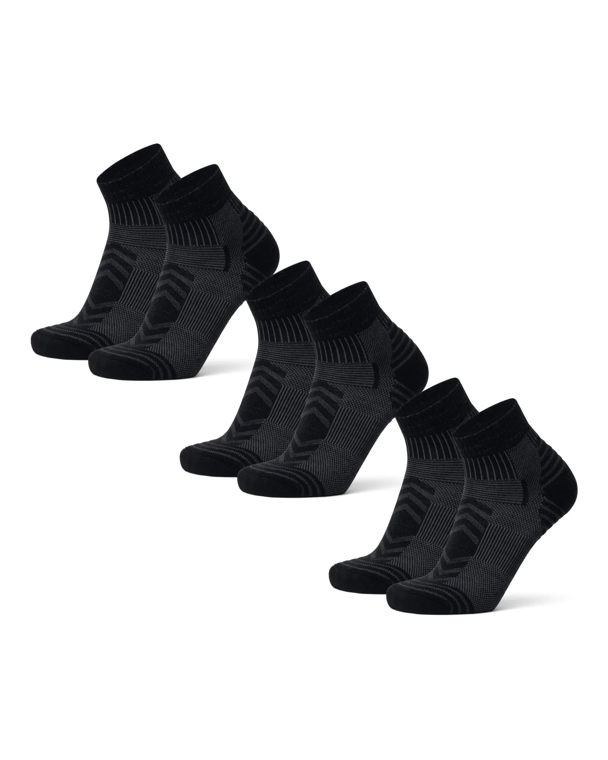 Danish Endurance Calze Trekking Corte Merino, 3 Paia, Nero, 48-51 - immagine 1