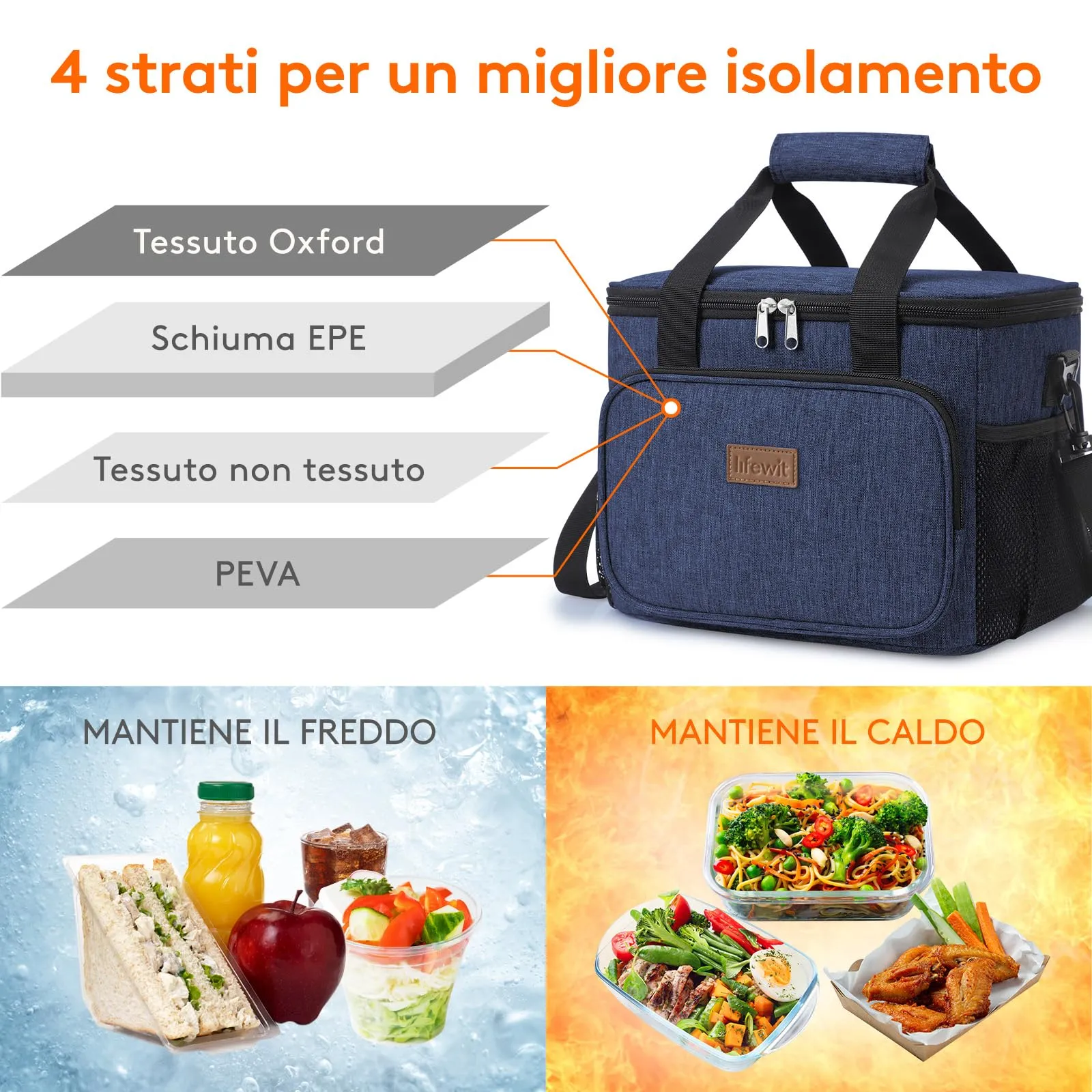 Lifewit Borsa Termica Porta Pranzo 15L - immagine 3