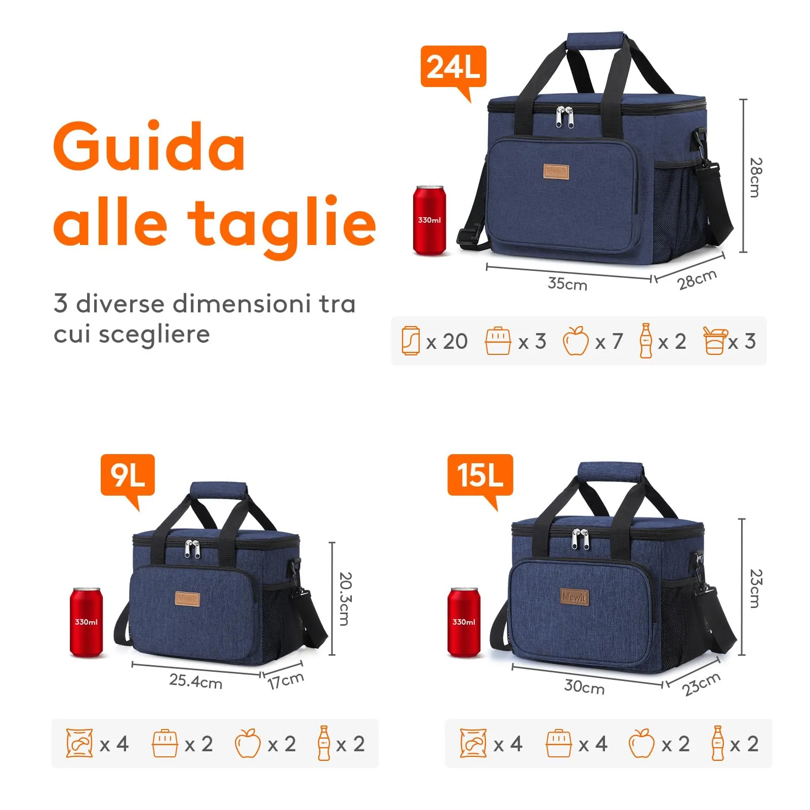 Lifewit Borsa Termica Porta Pranzo 15L - immagine 5