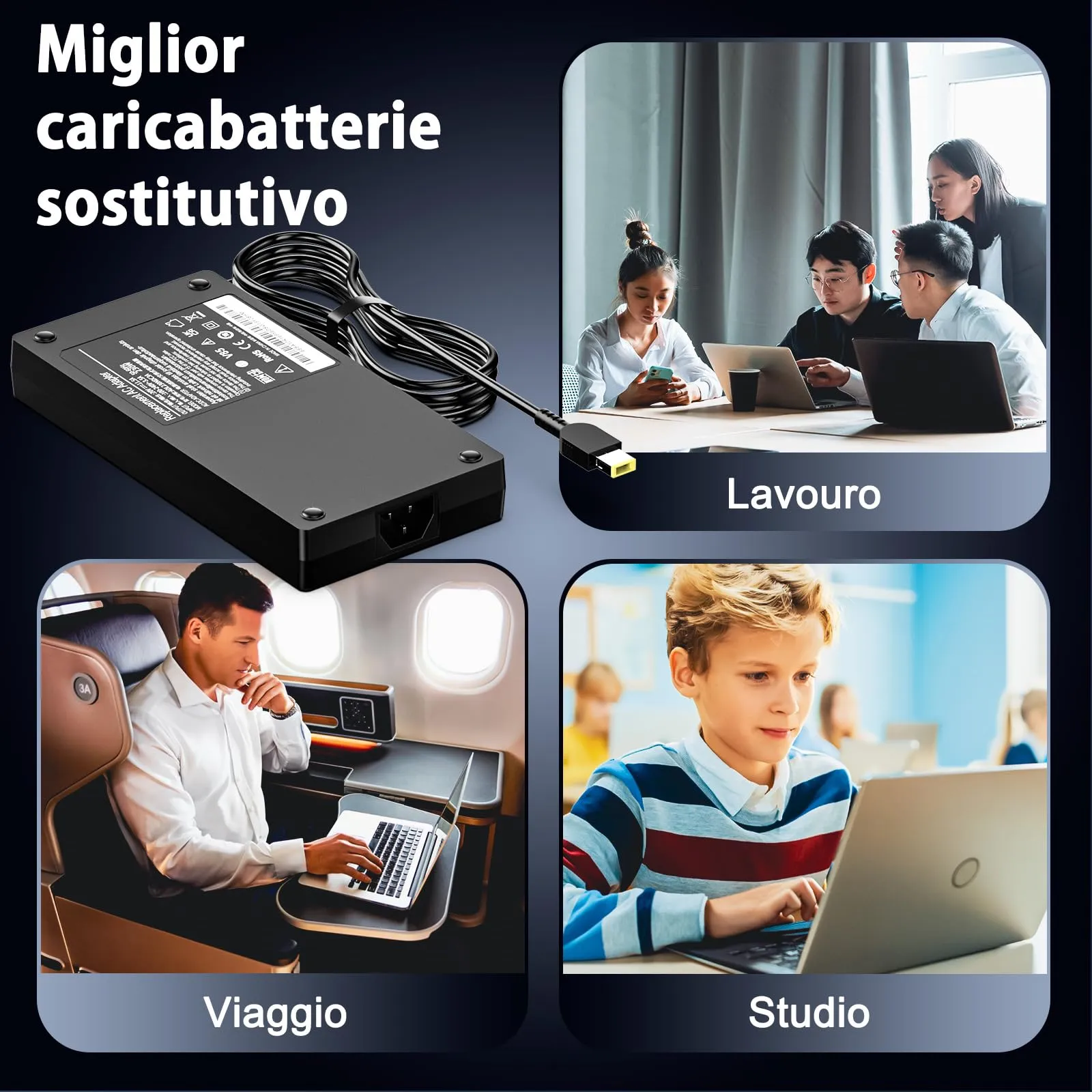 Etssembo Alimentatore 230W 20V 11.5A per Lenovo Legion 5 7 5P C7 Y520 Y540 Y545 Y740 Y730 Y900 Y910 Y920 Y7000 ThinkPad P50 P51 P52 P53 P70 P71 P72 ADL230NLC3A ADL230NDC3A - immagine 7