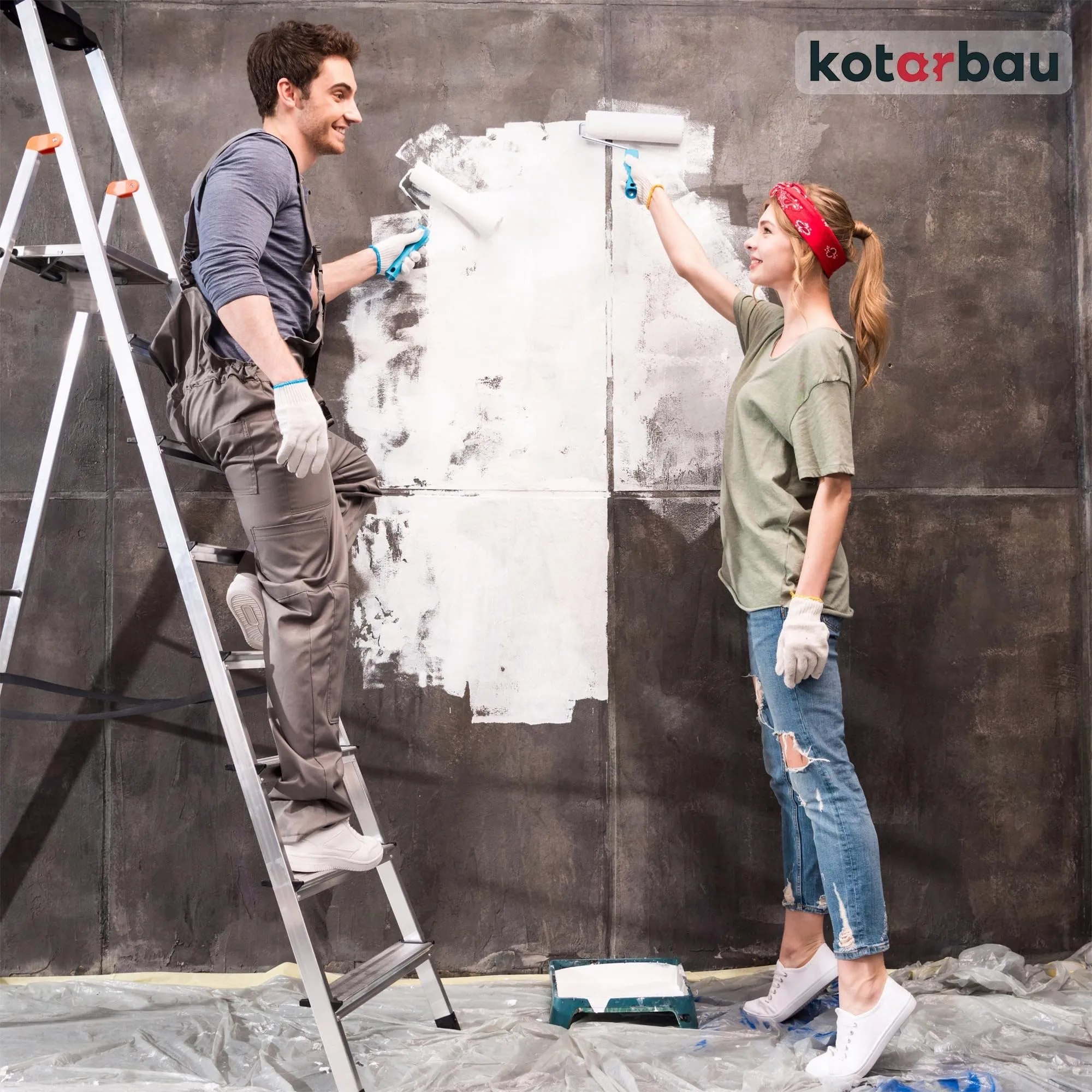 KOTARBAU Set di 6 Teli Copritutto in Polietilene, 4 x 5 m, Trasparente - immagine 9