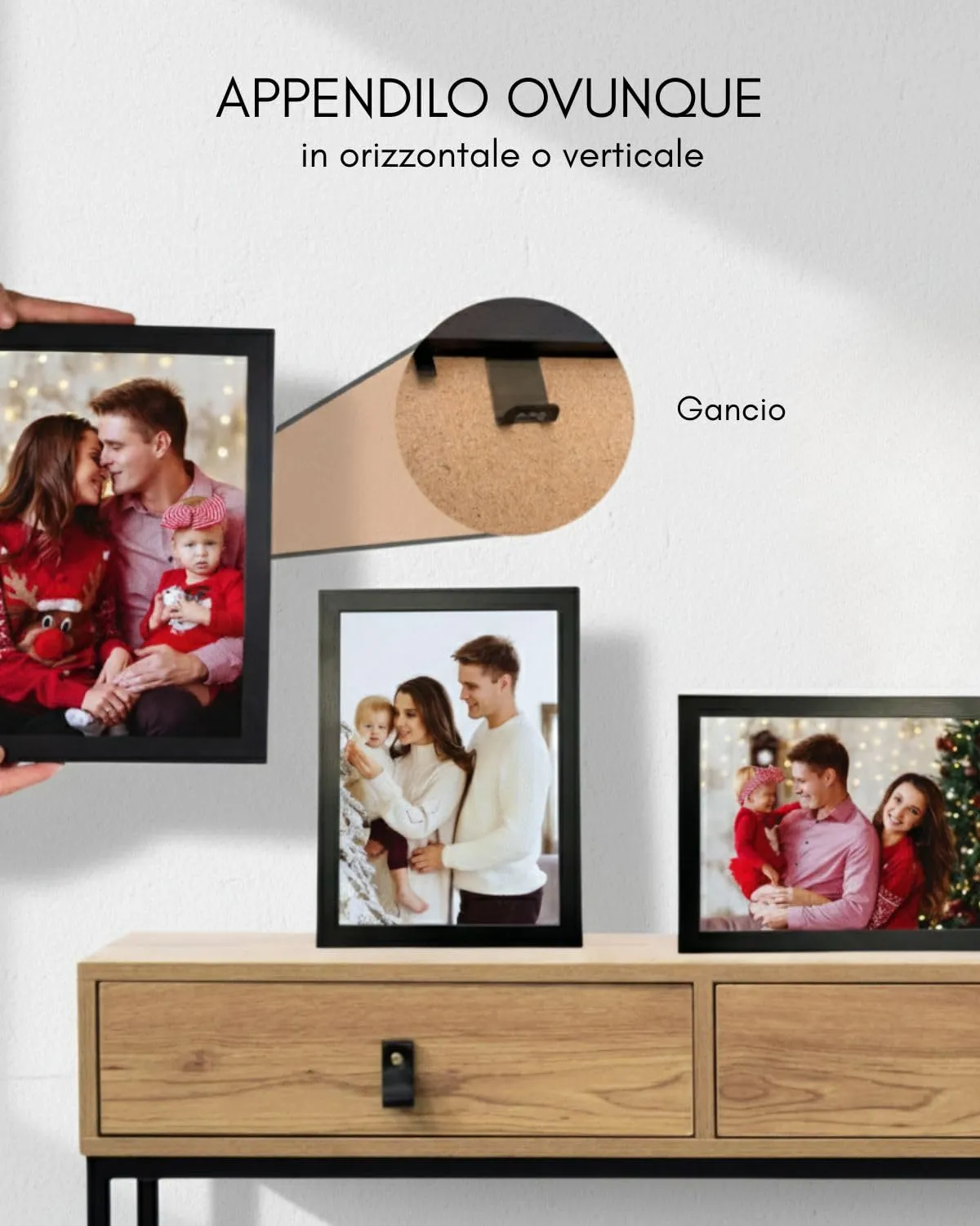 NOOGUI Cornice A3, Legno Nero, 30x42cm, Parte Frontale Antiriflesso - immagine 6