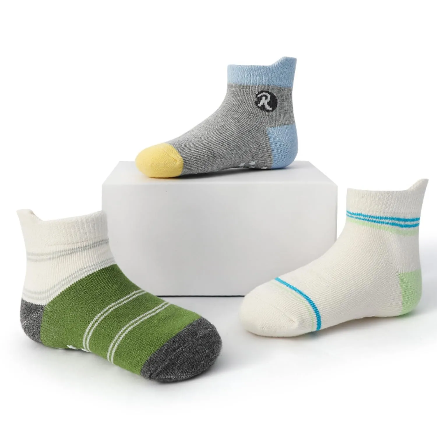 HaimoBurg Calze Antiscivolo in Cotone per Bambini da 1 a 5 Anni, 12 Paia - immagine 4