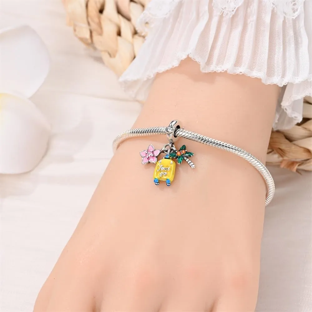 Pandach Bead Charm Ciondolo Argento Sterling 925 con Cubic Zirconia per Braccialetti e Collane Europei - immagine 4