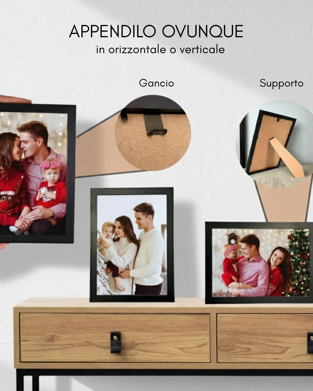 NOOGUI Cornice A4, Legno Nero, 21x30cm, Parte Frontale Antiriflesso - immagine 6