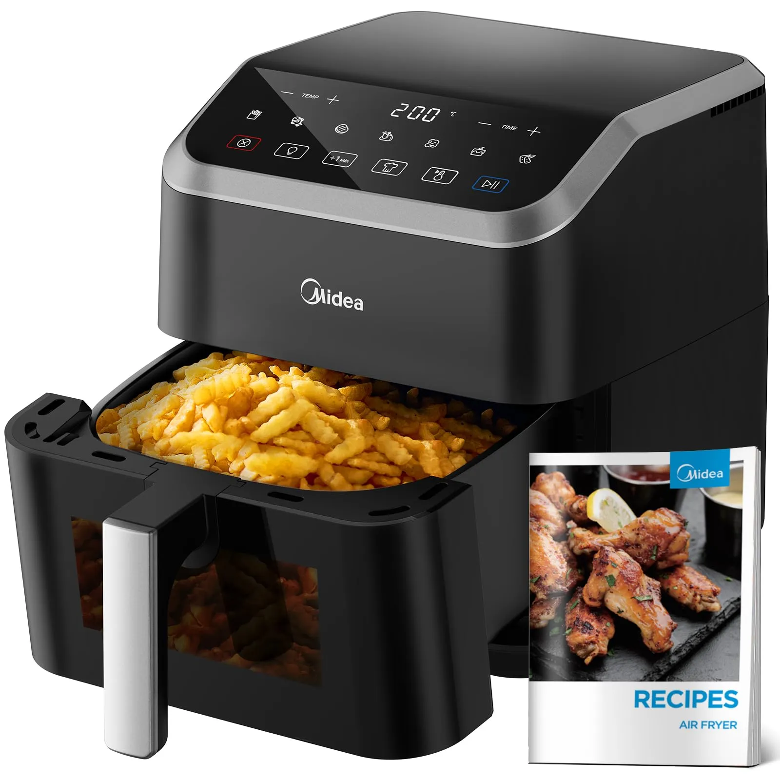 Midea Friggitrice ad Aria Calda MAD55F8APK, 5L, Nero - immagine 1